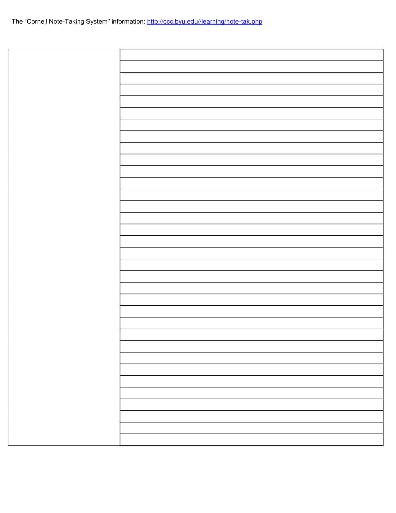 001 Cornell Note Taking Template Word Research Paper With Note Taking Template Word