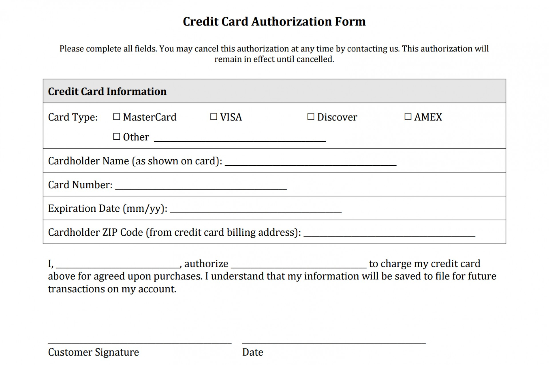 001 Credit Card Authorization Form Template Free Download Throughout Order Form With Credit Card Template