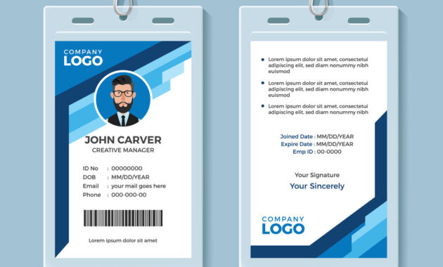 001 Free Id Card Templates Blue Graphic Employee Template throughout Free Id Card Template Word