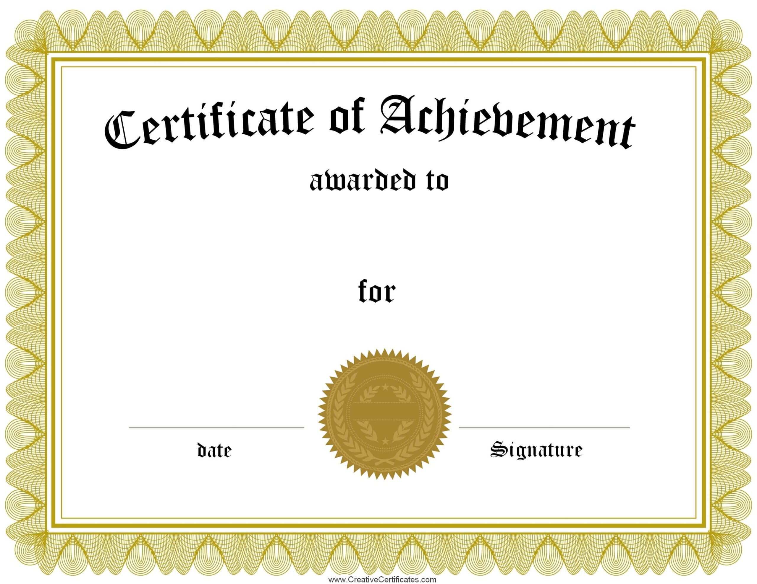 001 Template Ideas Certificate Of Achievement Phenomenal With Regard To Free Printable Certificate Of Achievement Template