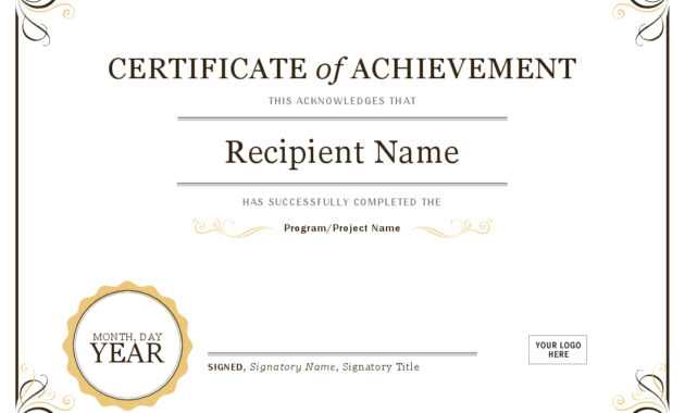 001 Template Ideas Image Certificate Of Achievement Word for Certificate Of Achievement Template Word