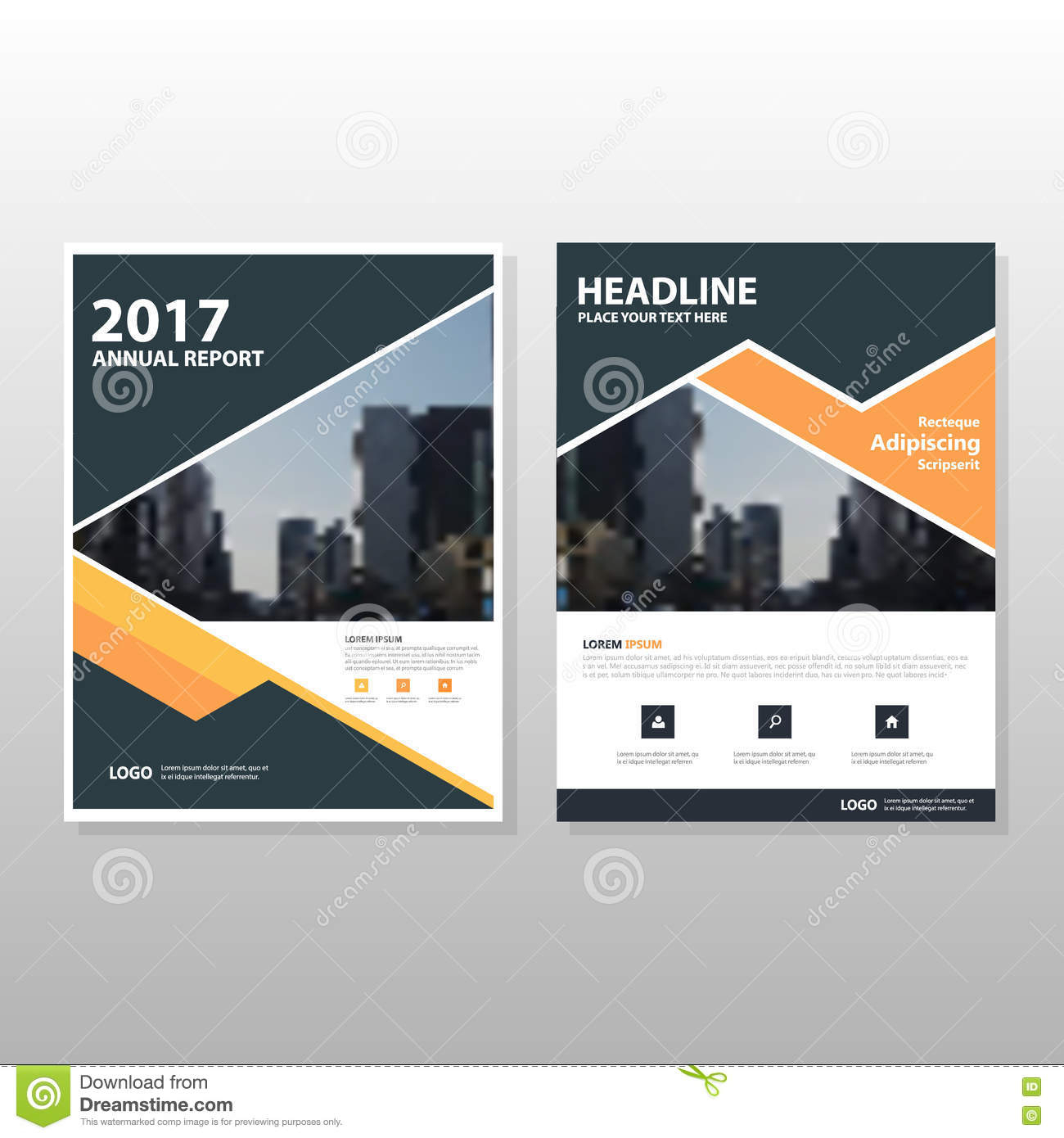 001 Template Ideas Orange Black Triangle Vector Annual With Annual Report Template Word Free Download