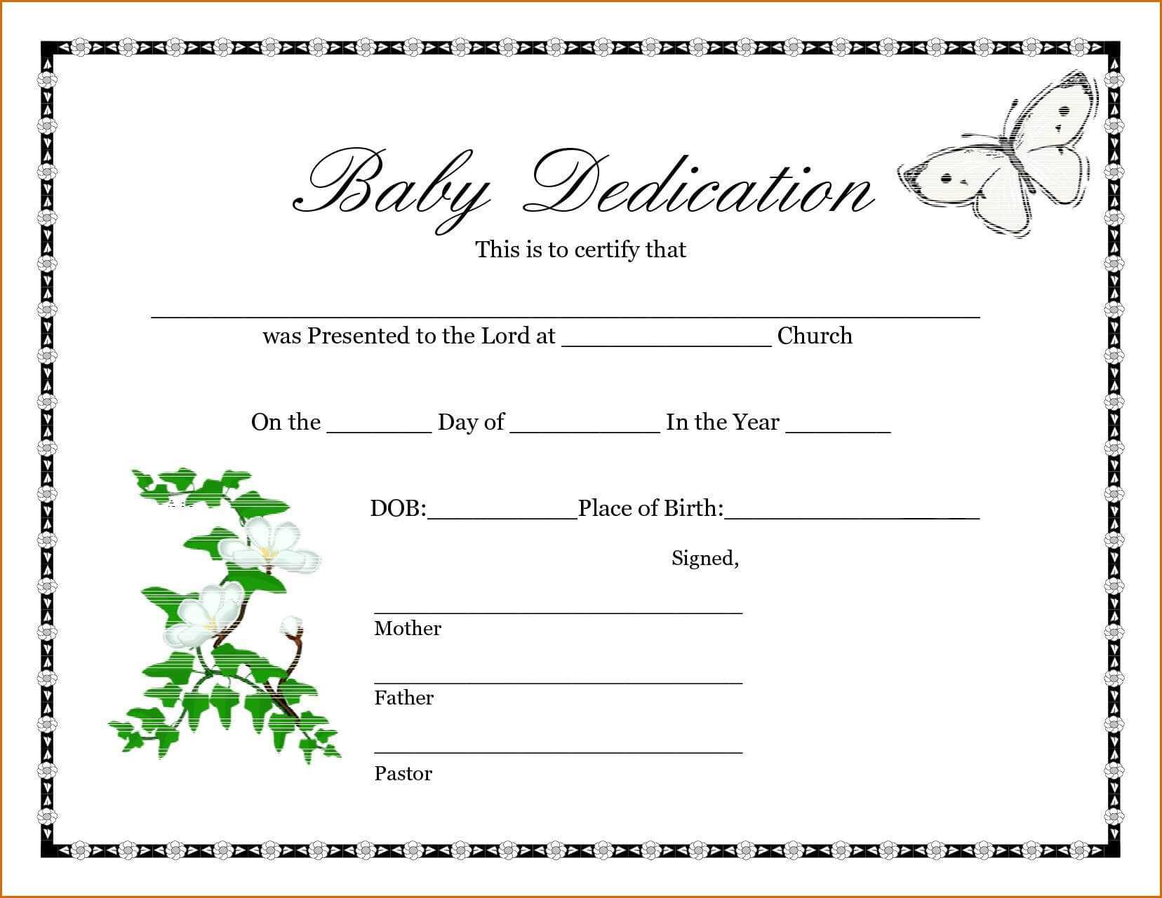 002 Baby Dedication Certificate Template Ideas Wonderful With Regard To Baby Dedication Certificate Template