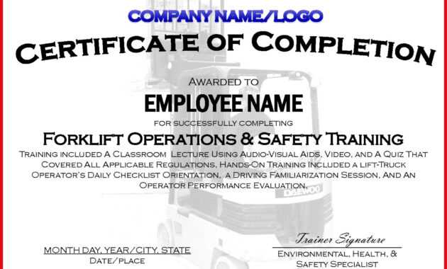 002 Forklift Truck Training Certificate Template Free Osha pertaining to Forklift Certification Template