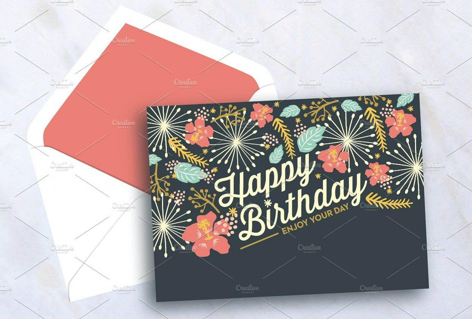 002 Quarter Fold Card Template Photoshop Indesign Greeting Intended For Birthday Card Template Indesign