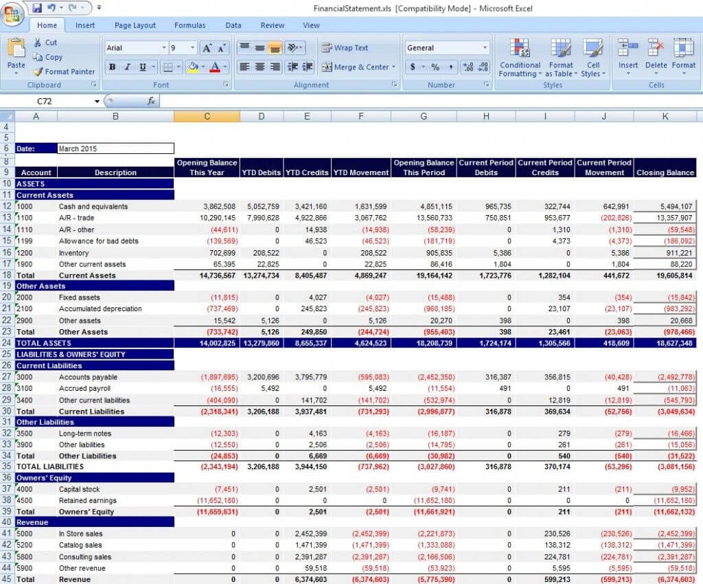 002 Template Ideas Financial Statement Templates Impressive Pertaining To Excel Financial Report Templates