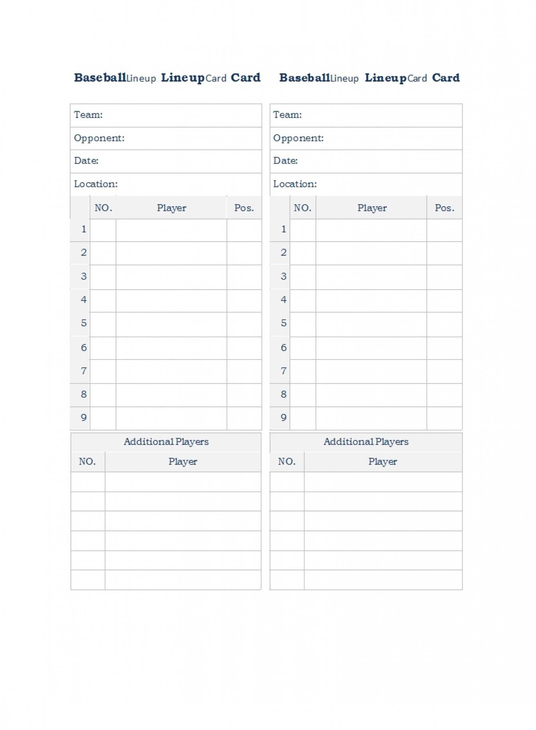 003 Baseball Lineup Card Template Imposing Ideas Dugout With Dugout Lineup Card Template