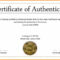 003 Certificate Of Authenticity Autograph Template Freel In Certificate Of Authenticity Template