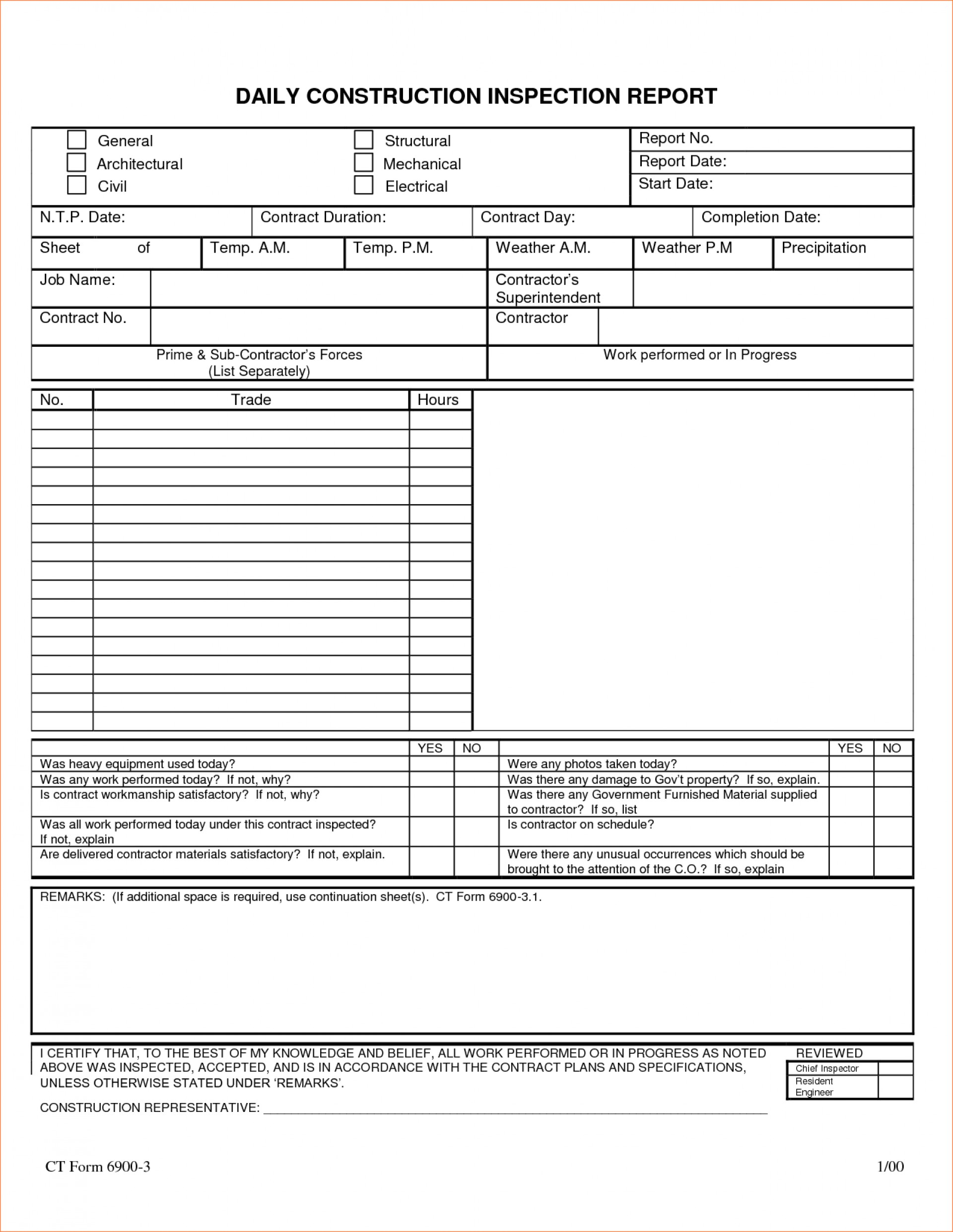 003 Construction Daily Reports Templates Report Form Within Superintendent Daily Report Template