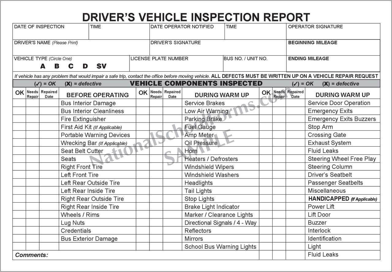 003 Daily Vehicle Inspection Report Template Ideas 286 For Vehicle Inspection Report Template
