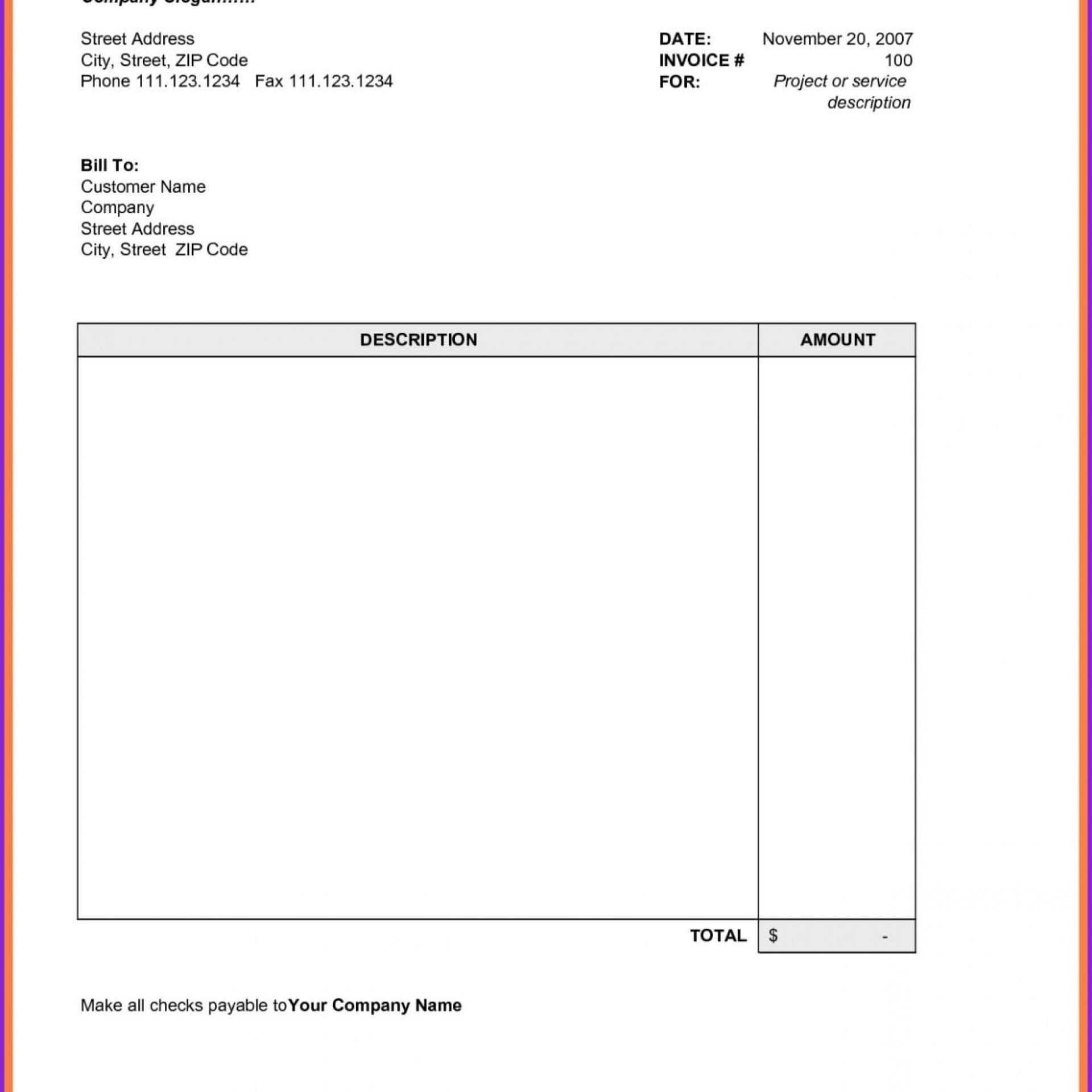 003 Download Free Invoice Template Microsoft Word Ideas Ms With Regard To Free Invoice Template Word Mac