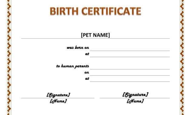 003 Official Birth Certificate Template Charming Designs in Official Birth Certificate Template