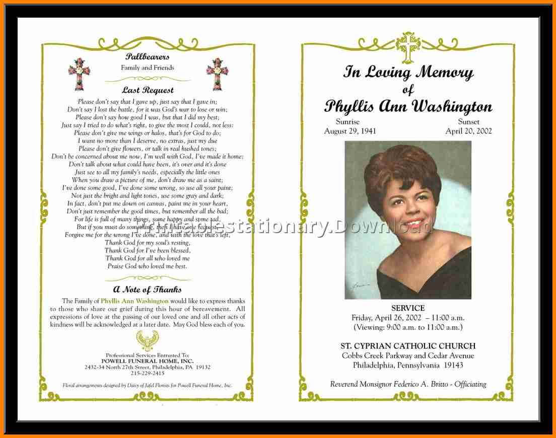 003 Template Ideas Funeral Program Templates Free Programs In Memorial Brochure Template