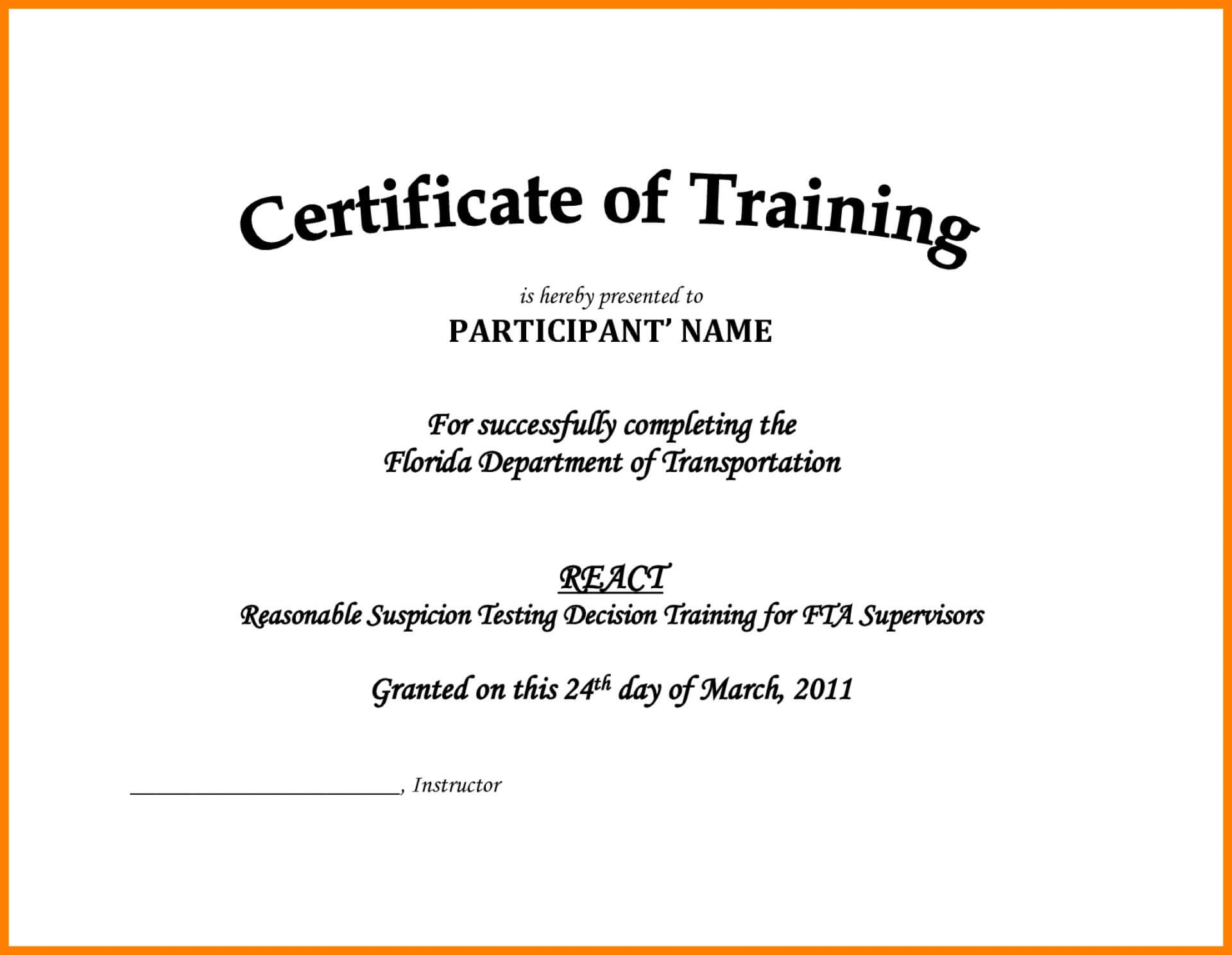 003 Template Ideas Training Certificate Free In Template For Training Certificate