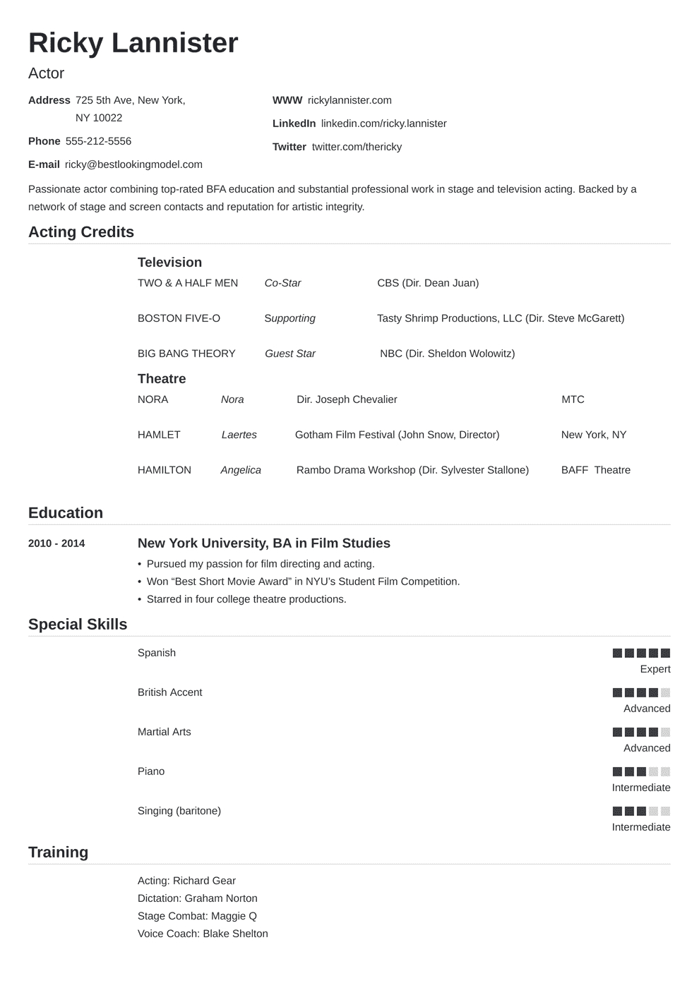 004 Acting Resume Template Nanica Free Incredible Ideas Word Intended For Theatrical Resume Template Word