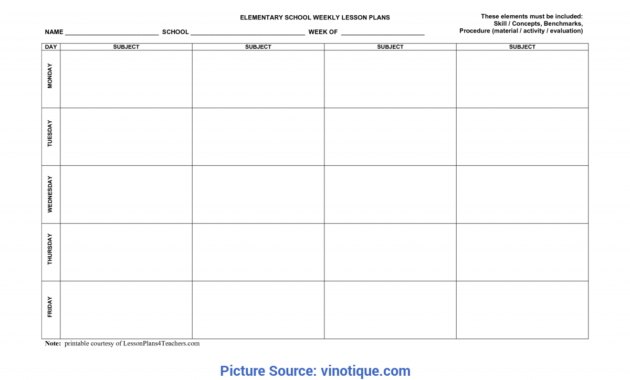 004 Best Lesson Plan Template Word Editable Photos Of Weekly in Teacher Plan Book Template Word