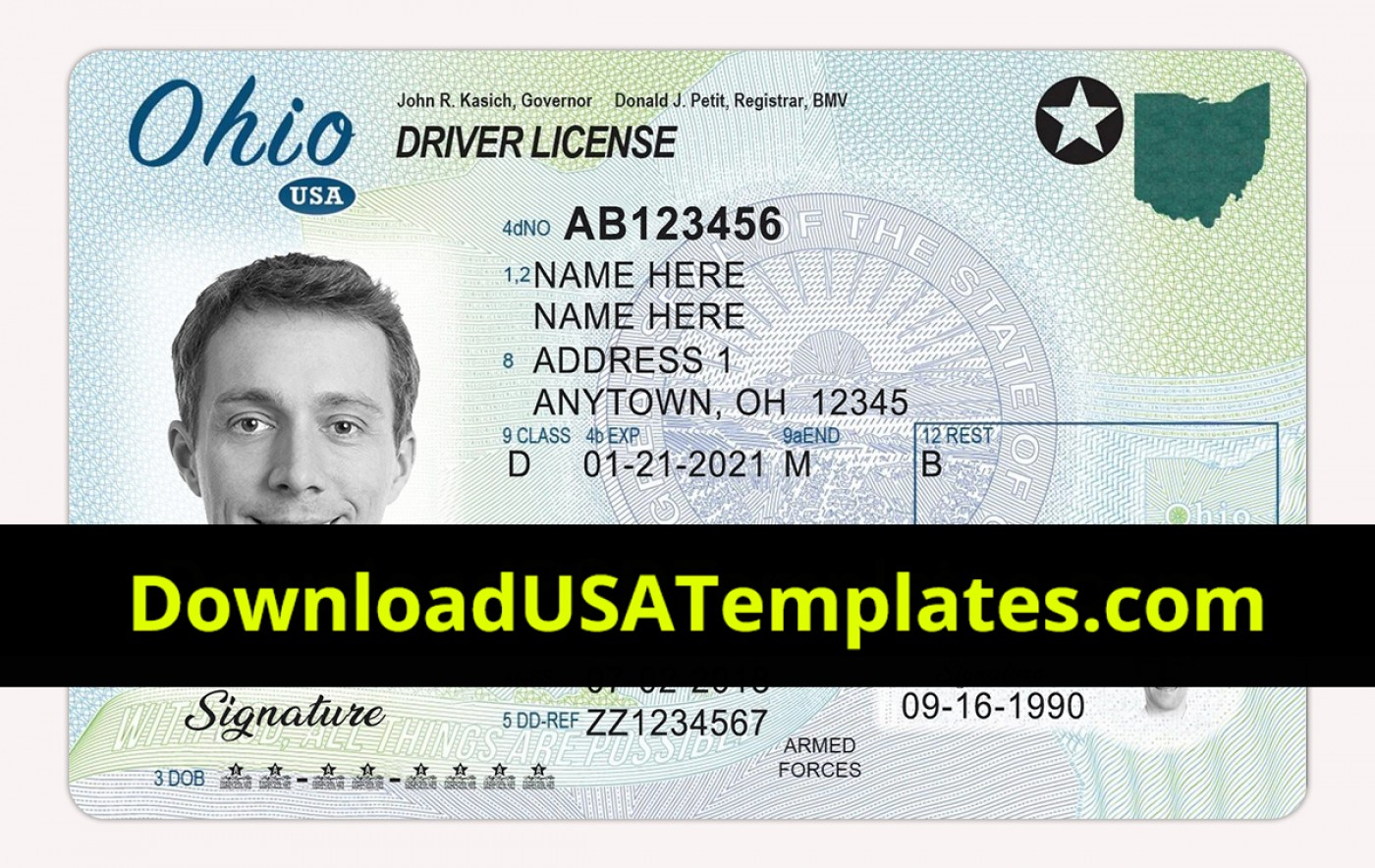 004 Blank Id Card Template Psd Ideas Photoshop Ohio Driving For Blank Drivers License Template