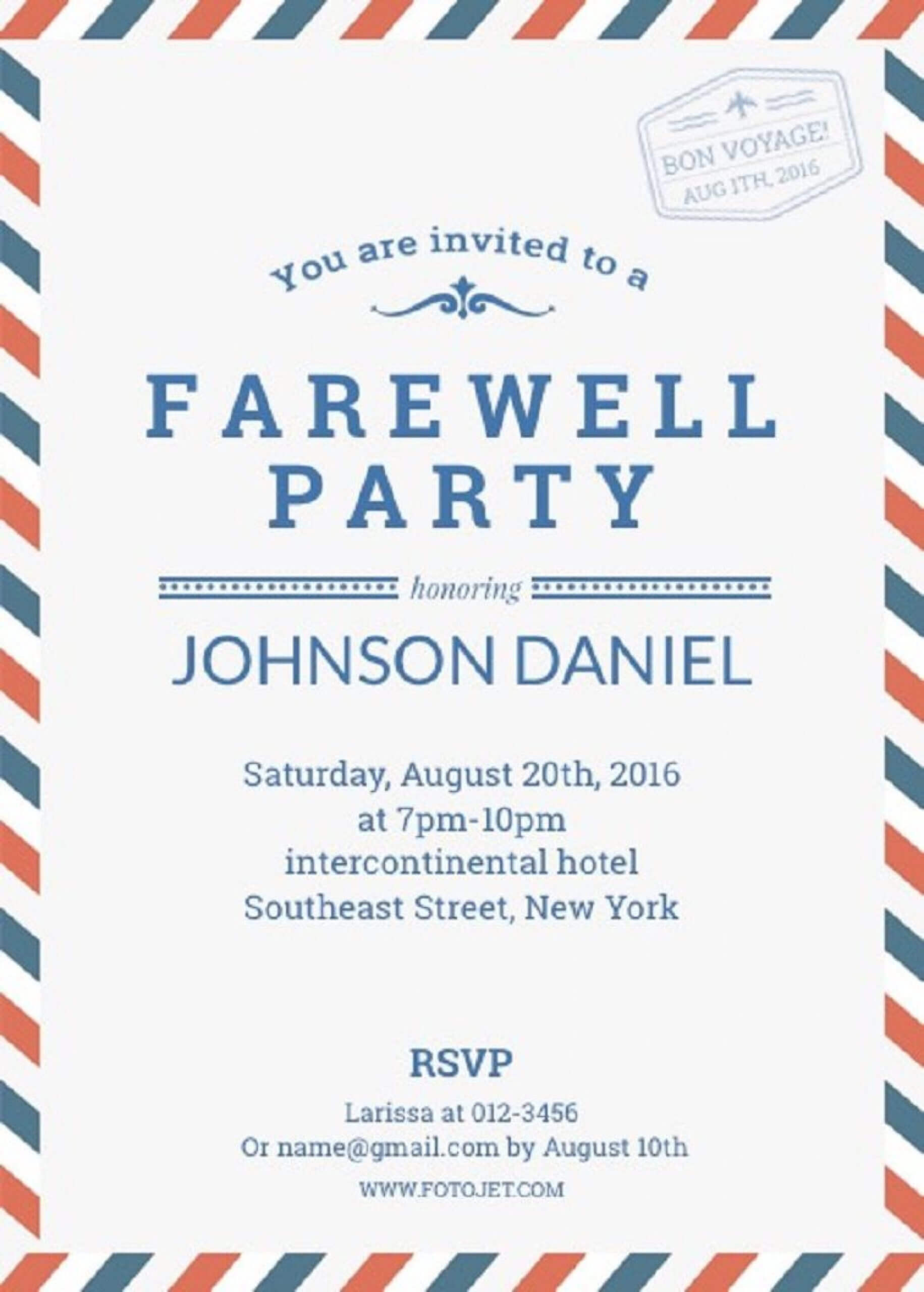 004 Farewell Party Invitation Invitations Templates Template With Regard To Bon Voyage Card Template
