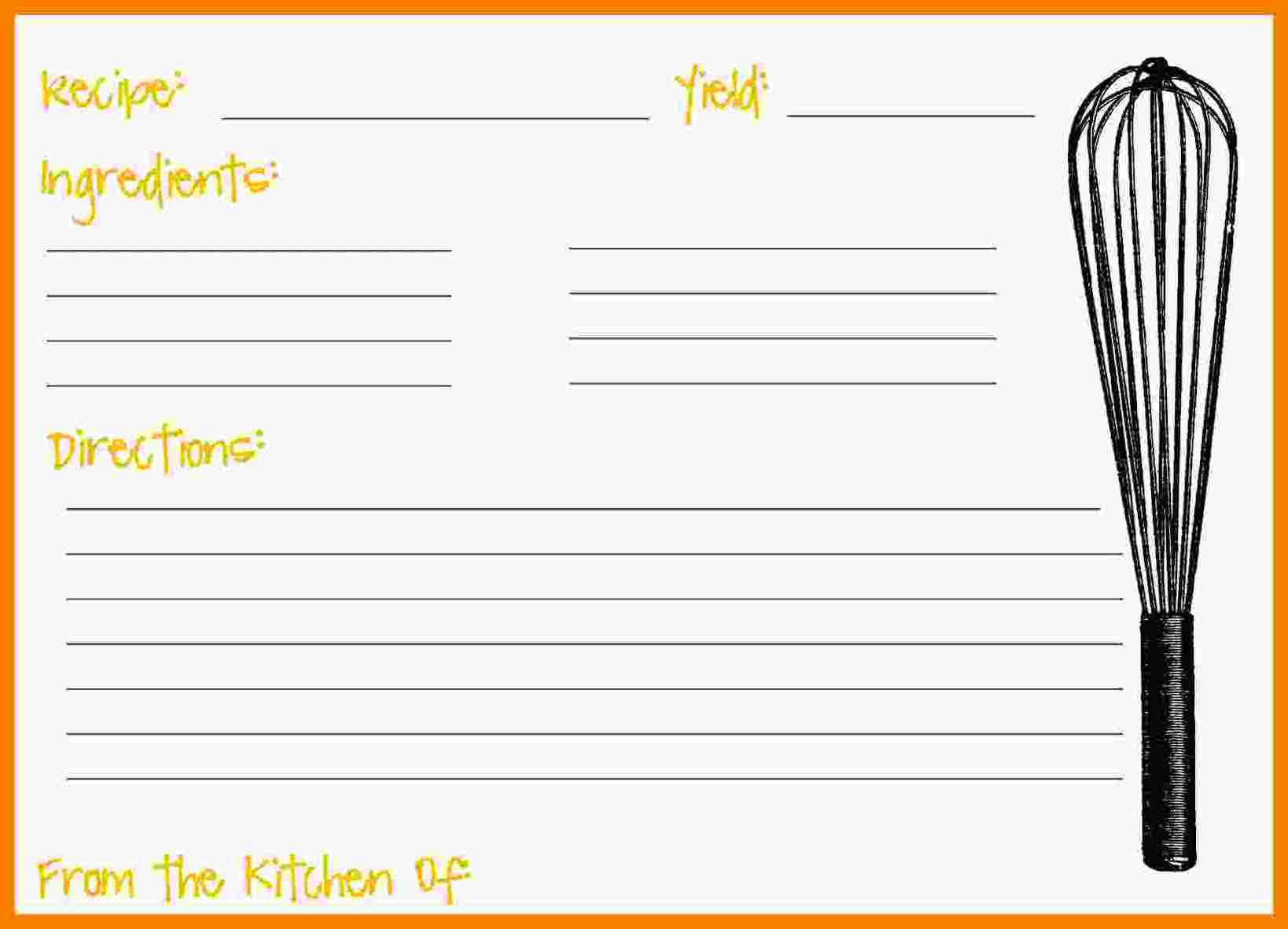 004 Free Recipe Card Template For Word Unique Ideas Editable In Free Recipe Card Templates For Microsoft Word