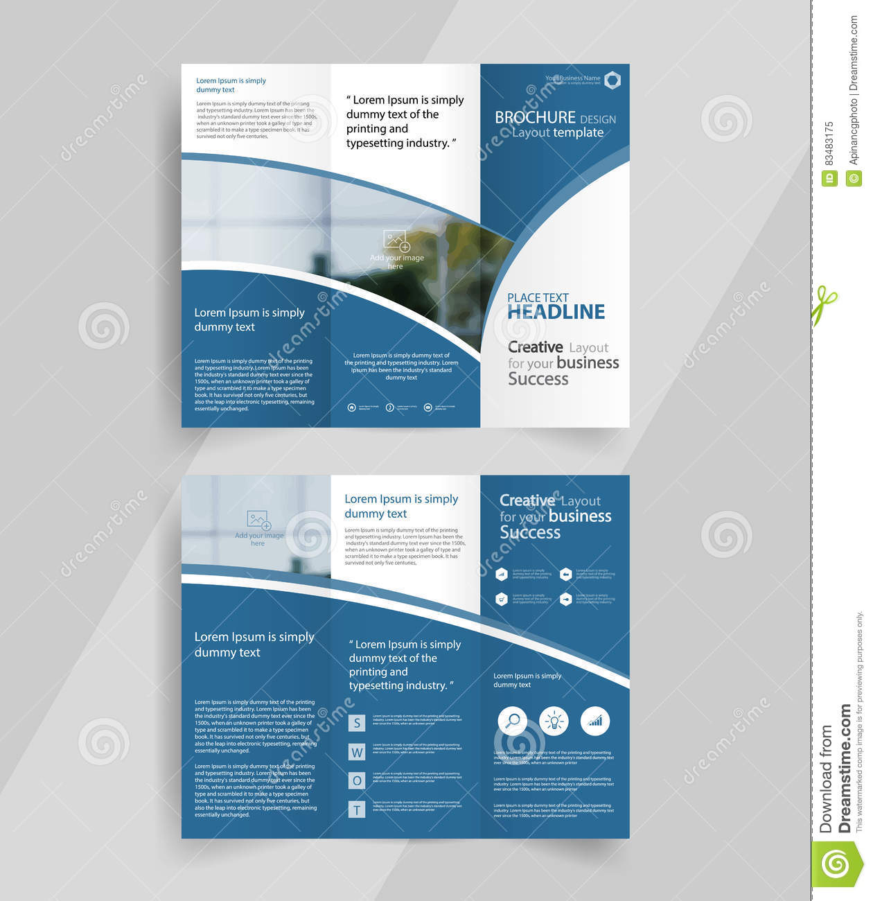 005 Business Tri Fold Brochure Layout Design Emplate Vector Regarding Tri Fold Brochure Template Illustrator