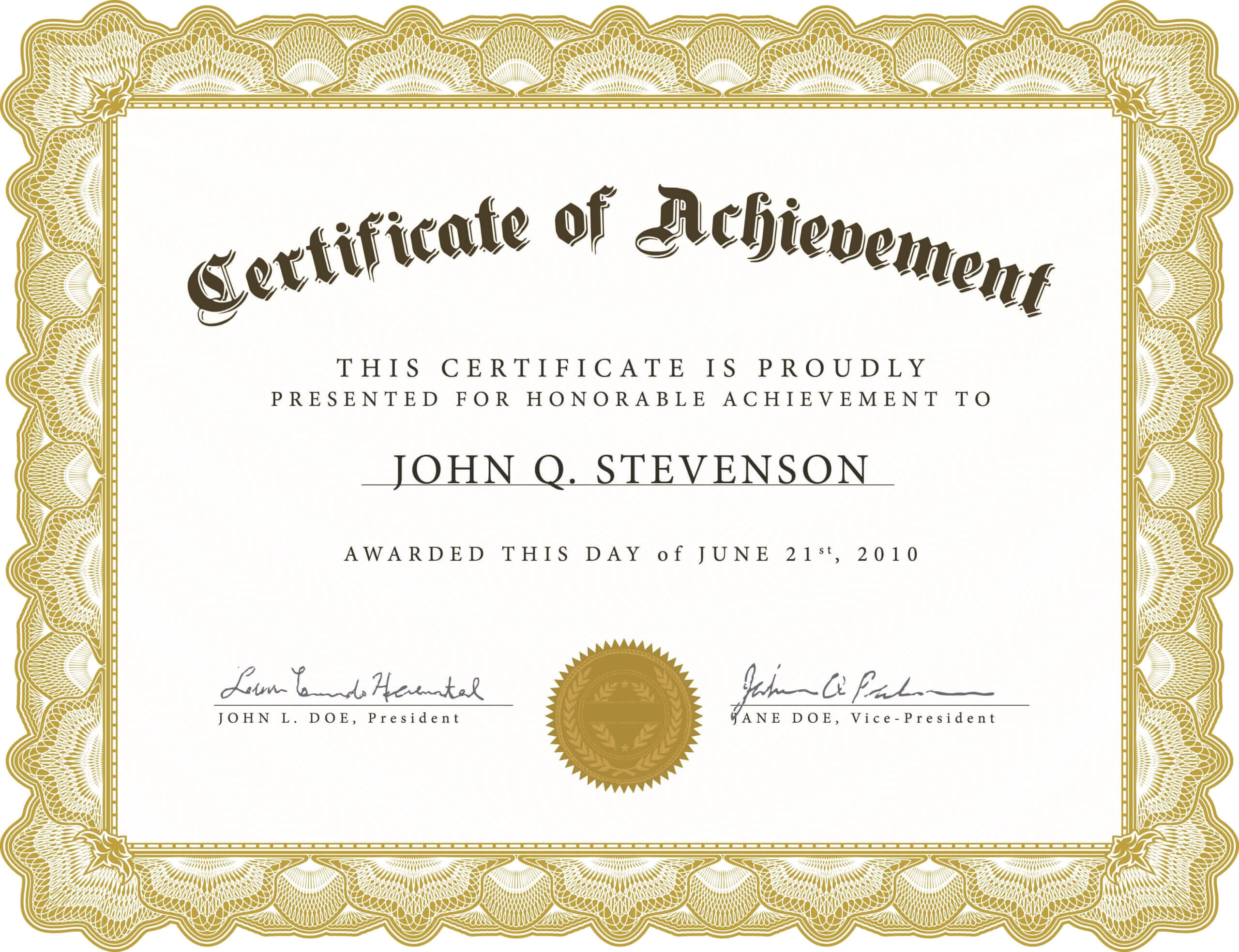005 Certificates Formal Award Template Or Certificate Of For Certificate Of Achievement Army Template