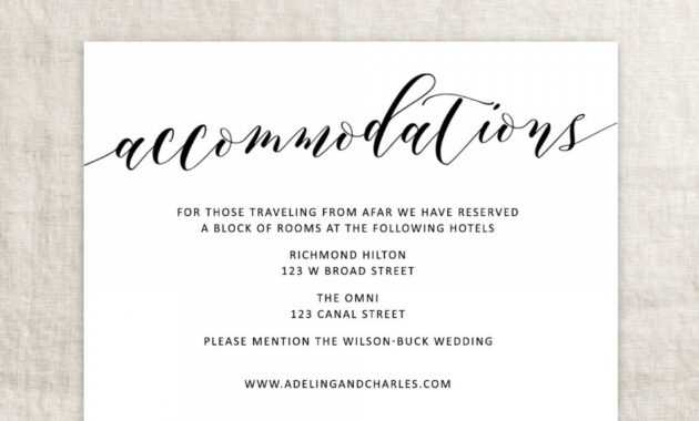 005 Free Wedding Accommodation Card Template Ideas Top Hotel pertaining to Wedding Hotel Information Card Template