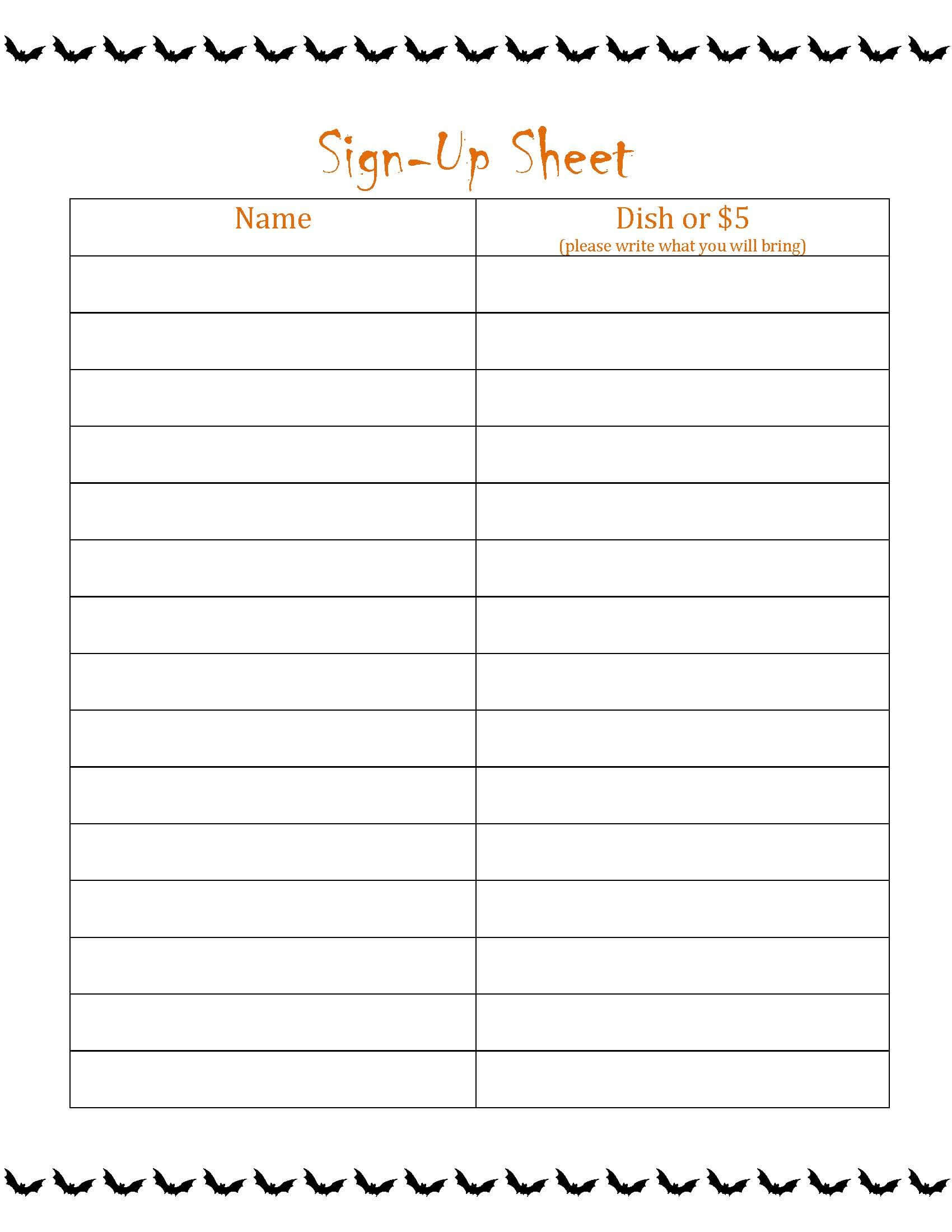 005 Full Pot Luck Sign Up Business Letter Free Signup Sheet Throughout Potluck Signup Sheet Template Word