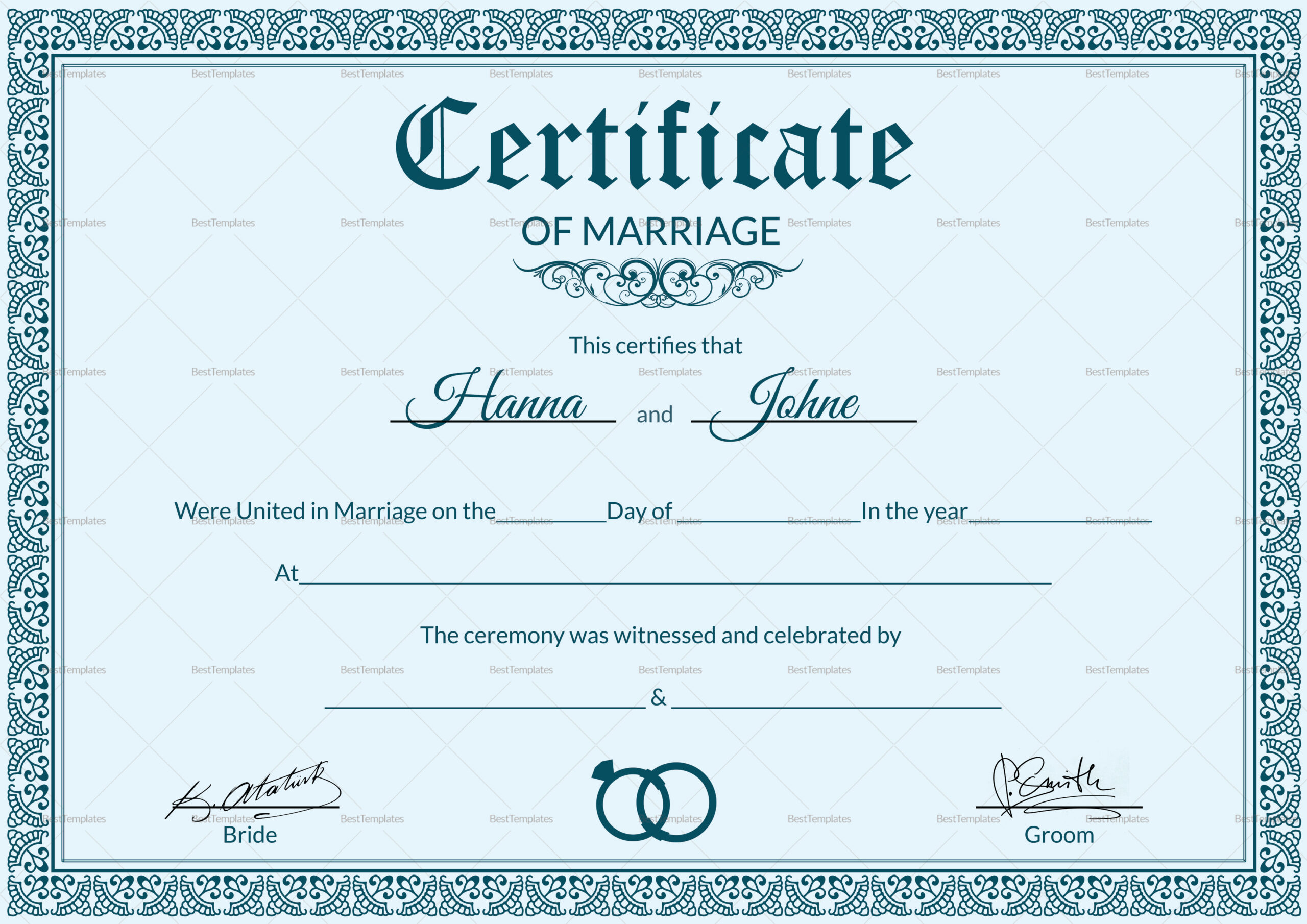 005 Marriage Certificate Template28129 Of Template Beautiful Inside Certificate Of Marriage Template