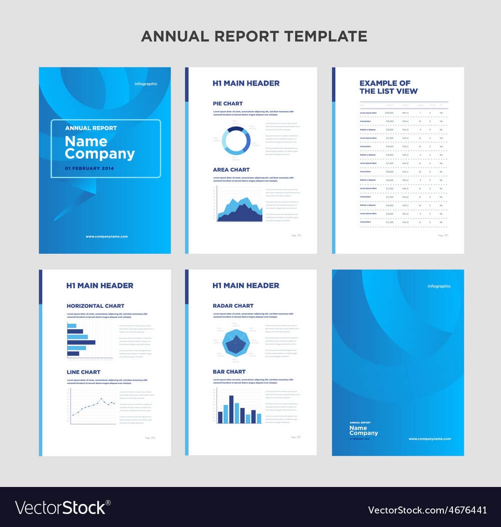 005 Modern Annual Report Template With Cover Design Vector With Word Annual Report Template