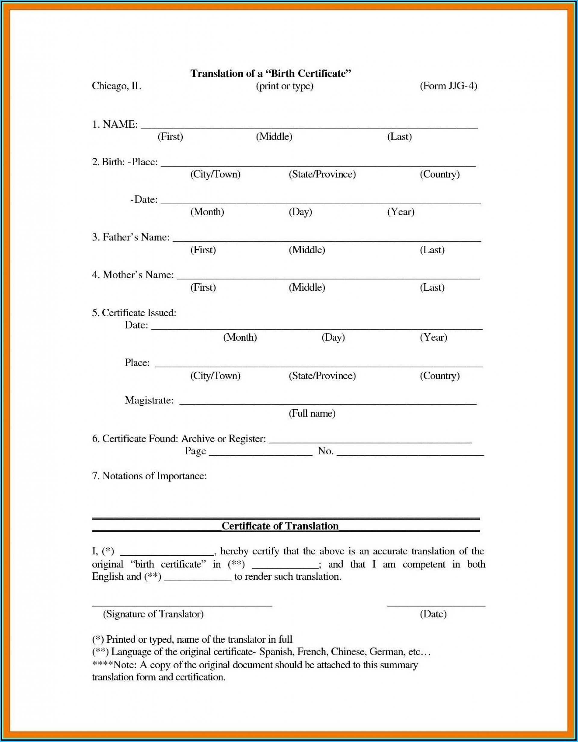 005 Official Birth Certificateplate Or Full Uk With Texas With Uscis Birth Certificate Translation Template