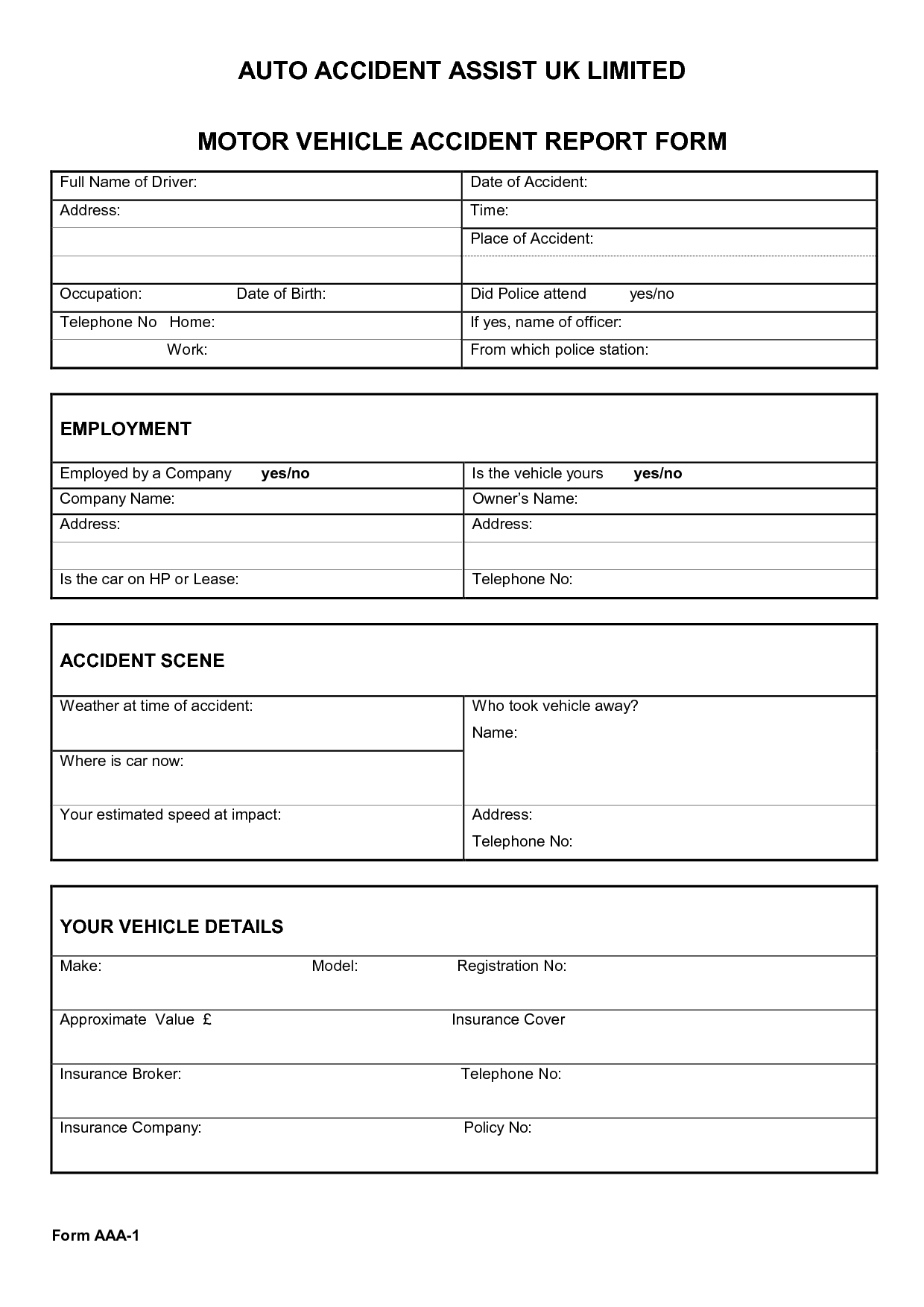 005 Vehicle Accident Report Form Template 290061 Ideas With Vehicle Accident Report Template