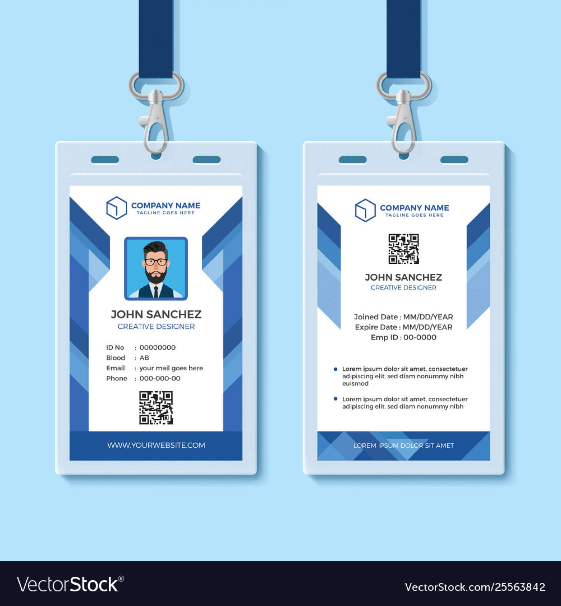006 Employee Id Card Templates Template Ideas Blue Design Inside Work Id Card Template