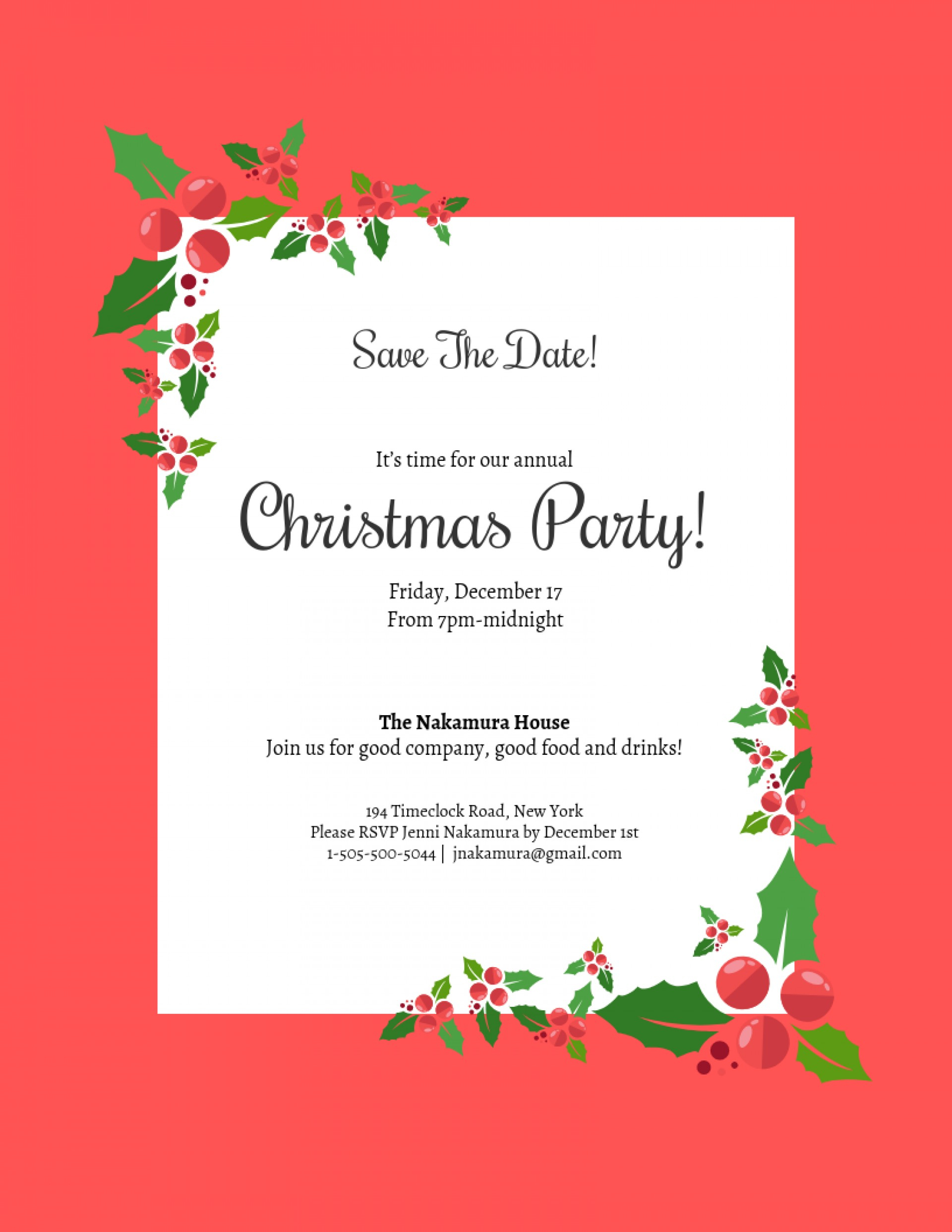 006 Free Christmas Save The Date Templates For Word Holiday In Save The Date Powerpoint Template
