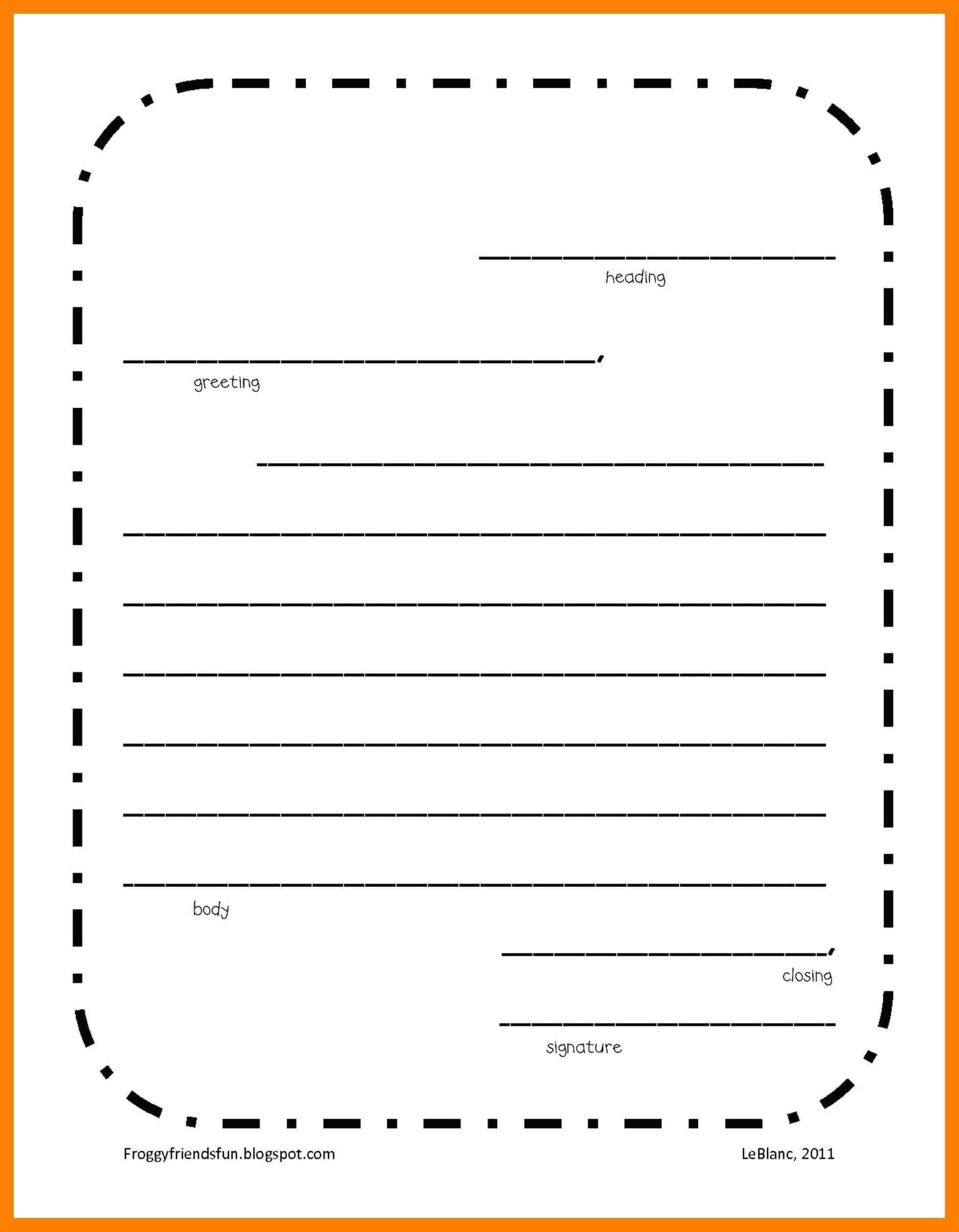 006 Free Letter Writing Template Ideas Friendly 2Nd Grade Within Blank Letter Writing Template For Kids
