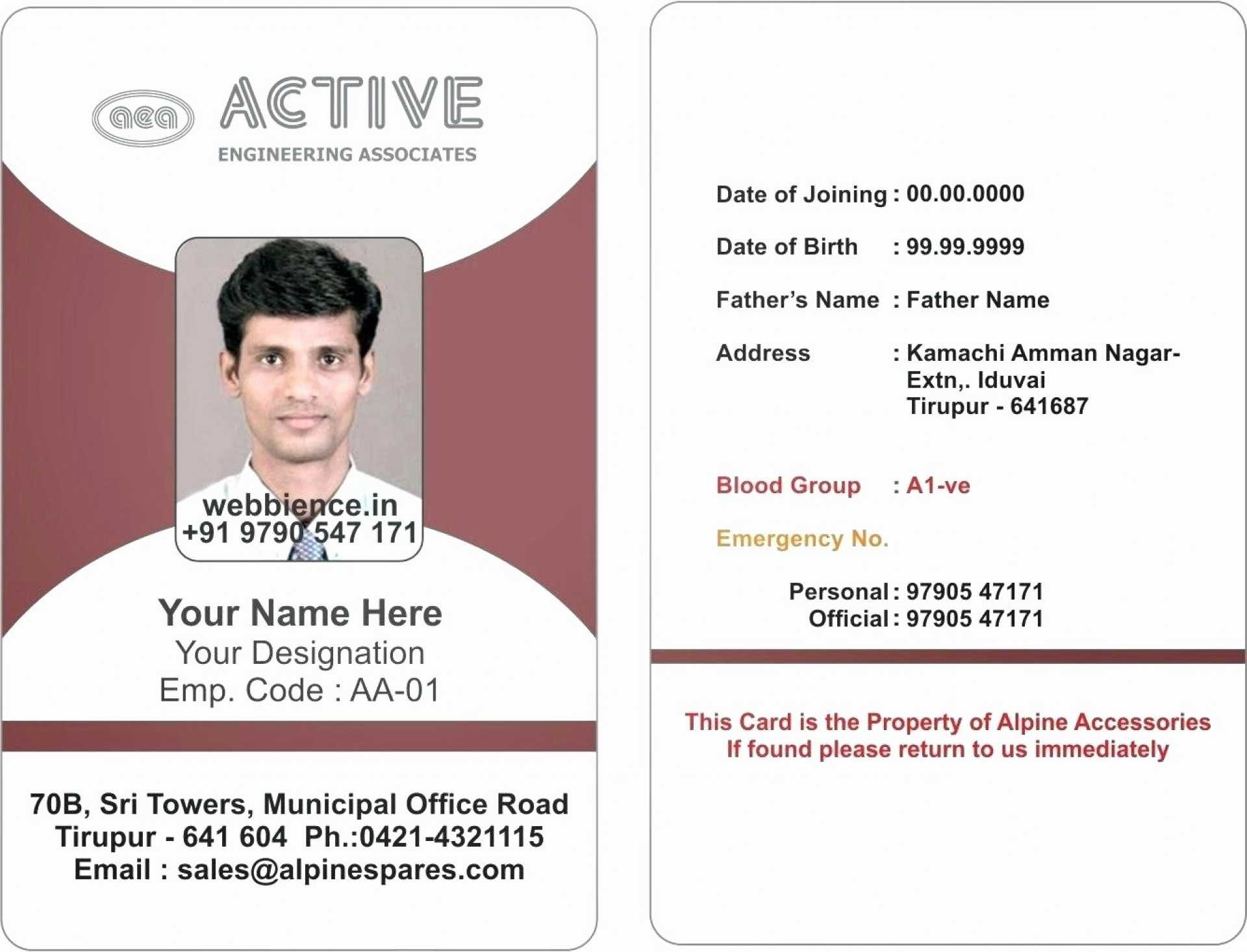 006 Id Card Template Word Ideas 1920X1920 Employee Microsoft In Employee Card Template Word