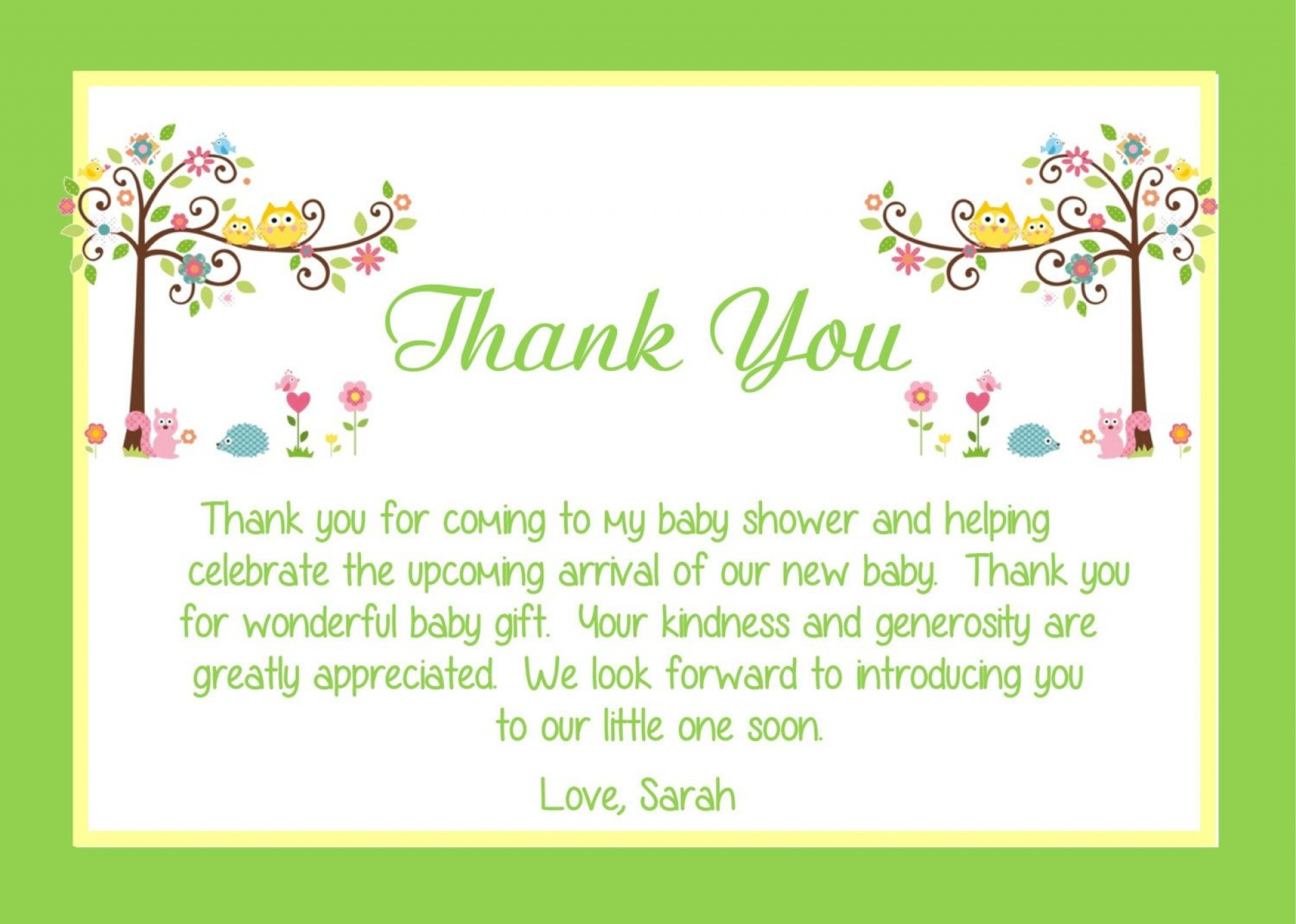 006 Template Ideas Bridal Shower Thank You Note Example Throughout Template For Baby Shower Thank You Cards