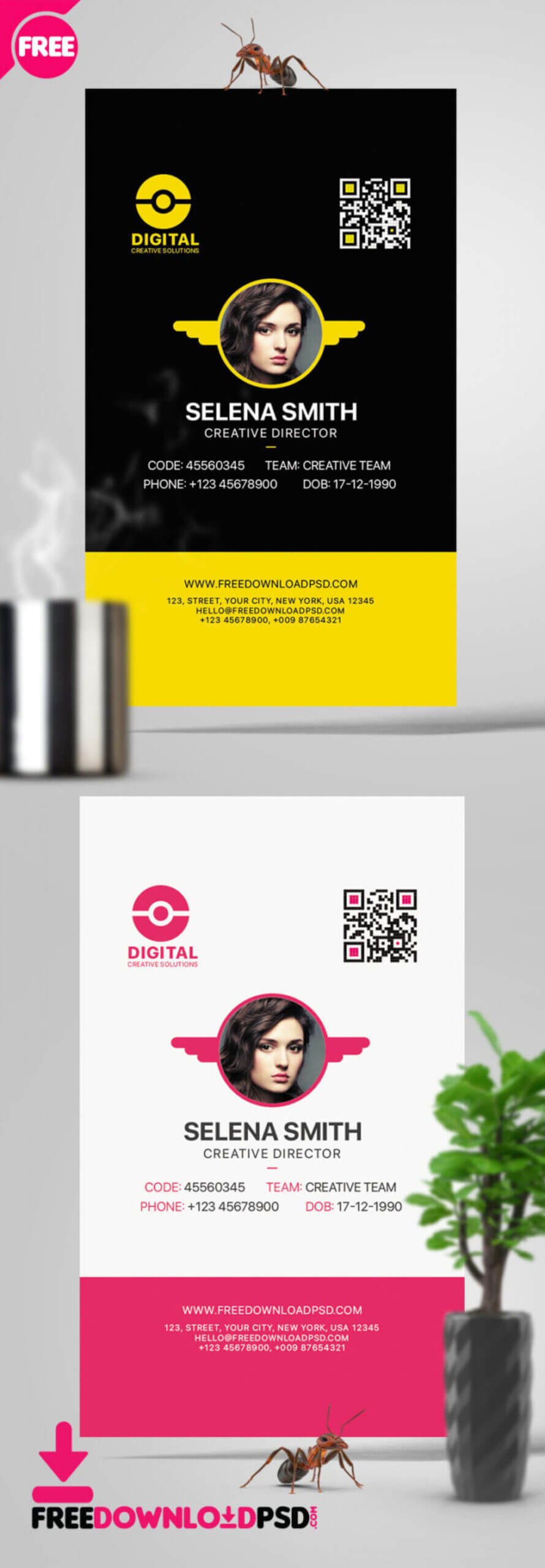 006 Template Ideas Employee Id Card Free Download Psd For Personal Identification Card Template