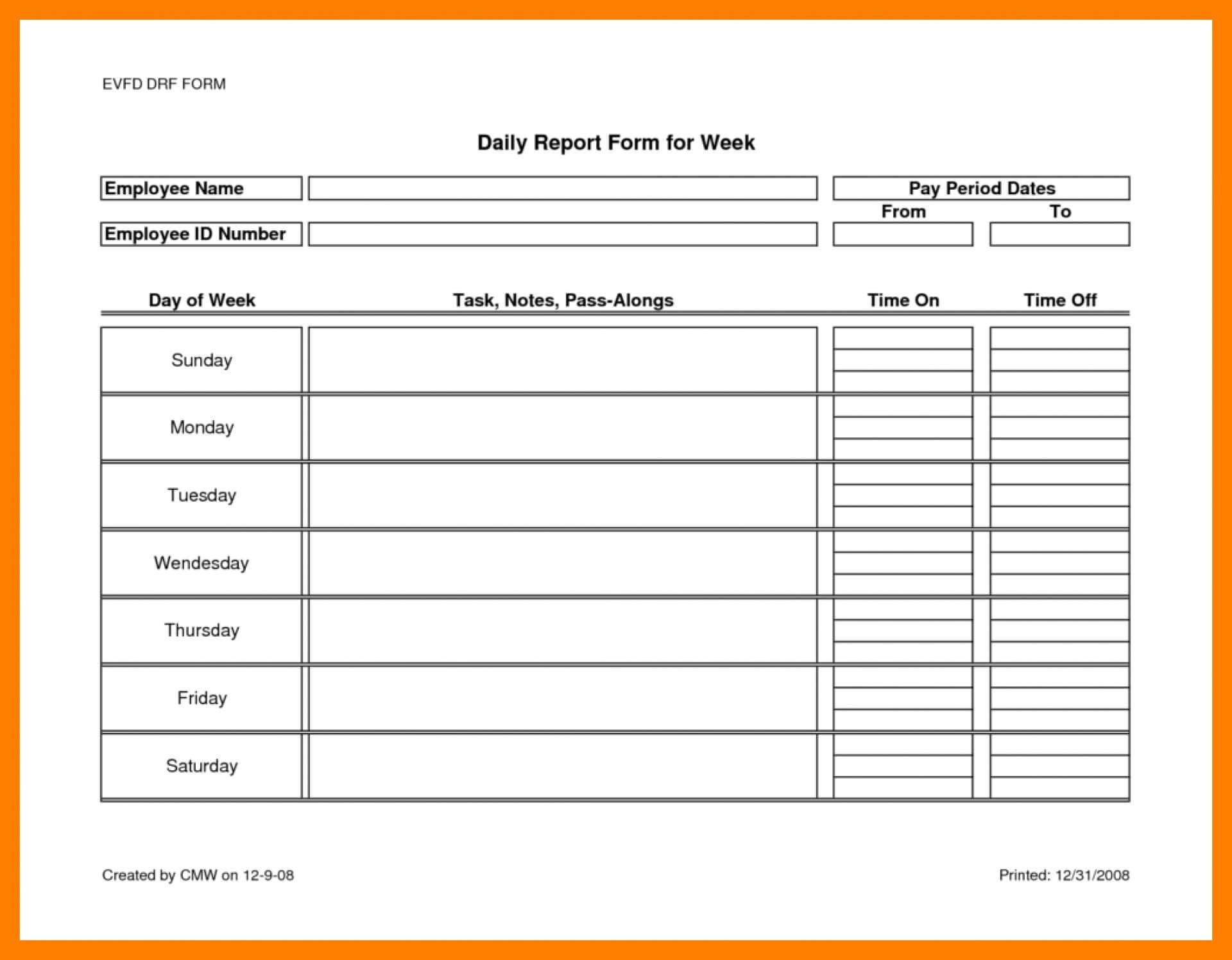 006 Template Ideas Employee Weekly Report Fantastic Throughout Weekly Activity Report Template