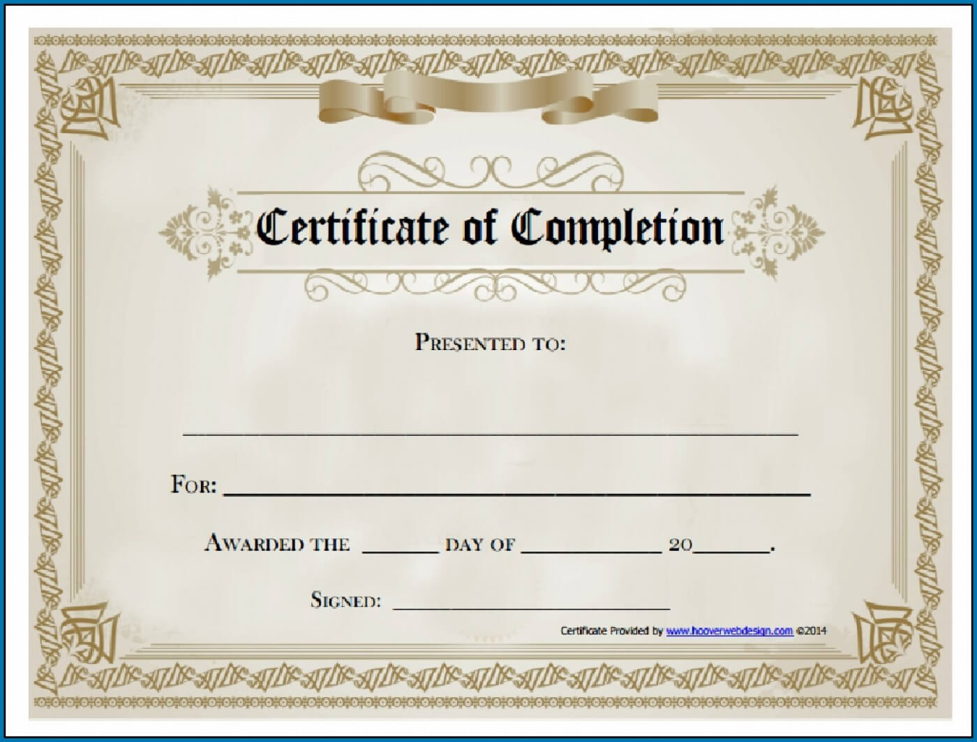 006 Template Ideas Free Printable Certificate Of Completion Within Certificate Of Completion Template Free Printable