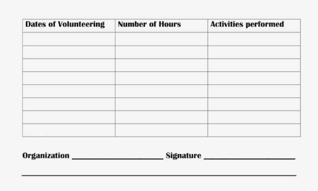 006 Template Ideas Volunteer Hours Form Service Community intended for Community Service Template Word