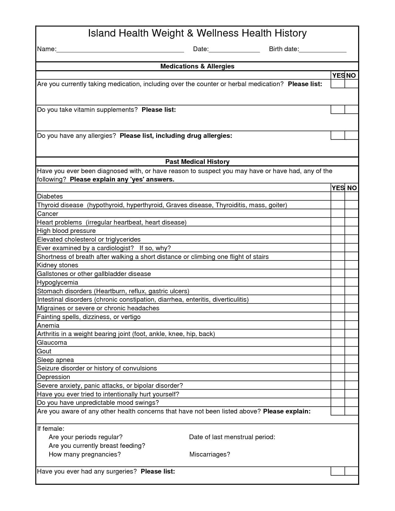 007 Patient Medical History Form Template Fantastic Ideas Throughout Medical History Template Word