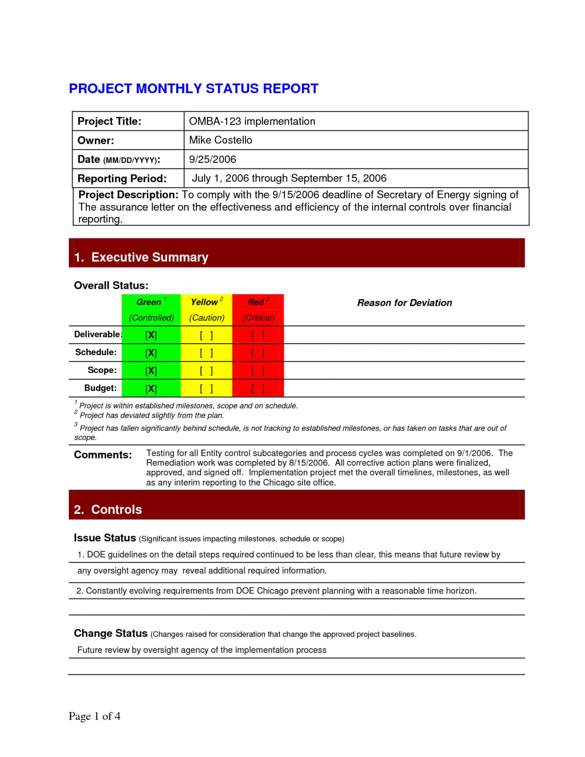 007 Project Status Report Template Excel Monthly Agile In Project Monthly Status Report Template