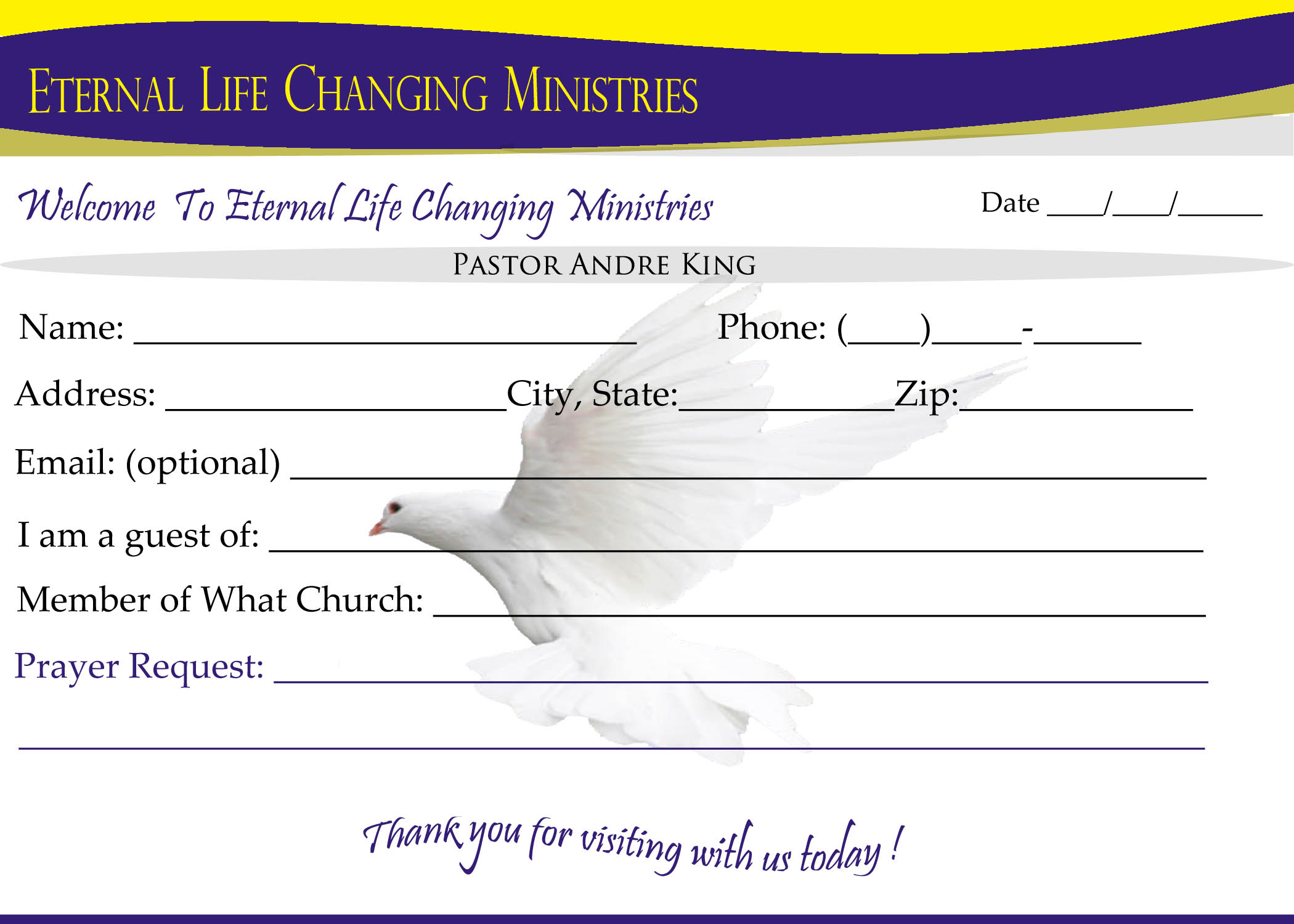 007 Template Ideas Eternal Life Visitor Card Church For Church Visitor Card Template Word