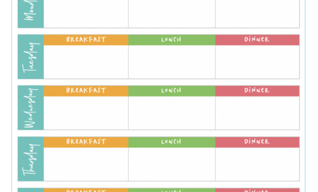 008 Free Printable Monthly Meal Planner Template Weekly With regarding Blank Meal Plan Template