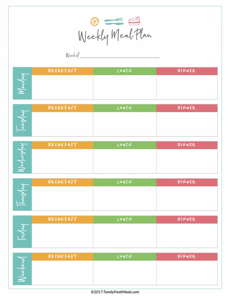 008 Free Printable Monthly Meal Planner Template Weekly With Regarding Blank Meal Plan Template