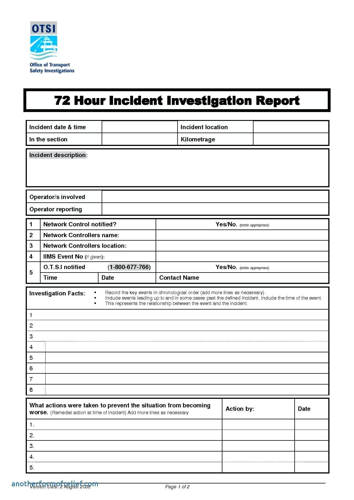 009 20Employee20Nt Report Form Pdf Hse Template Format For Pertaining To Hse Report Template