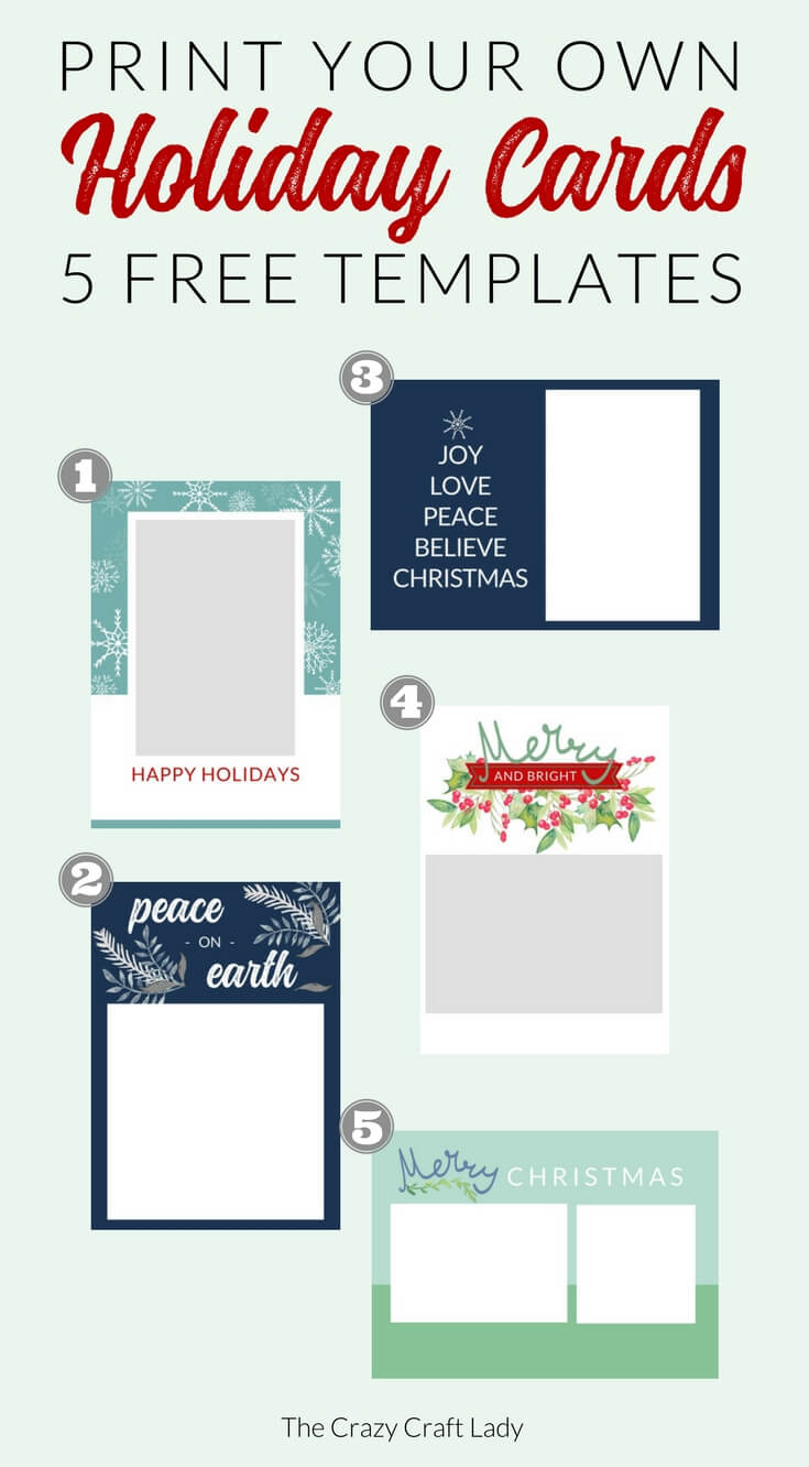 009 Free Printable Holiday Photo Card Templates Template With Free Templates For Cards Print