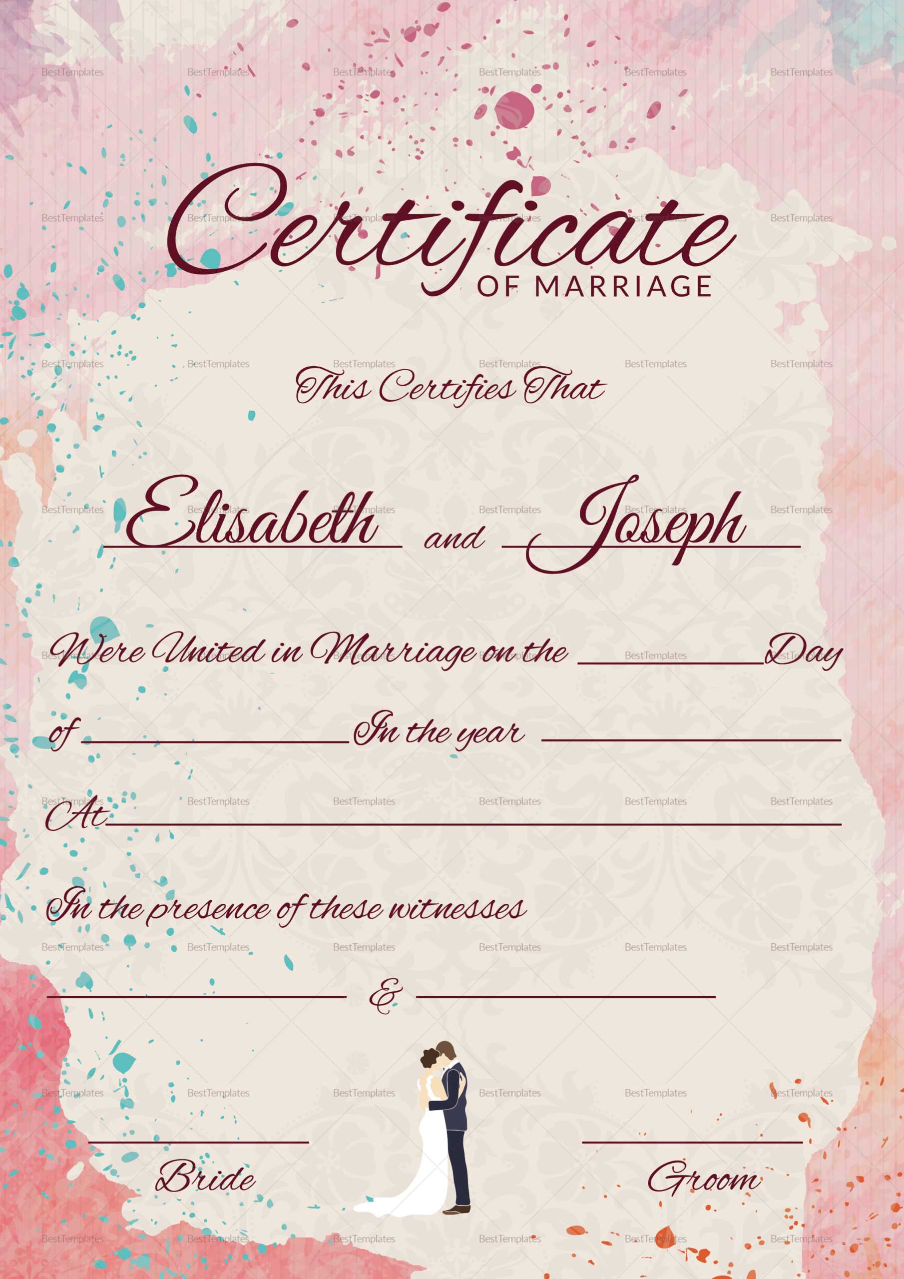 009 Marriage Certificate Template Ideas Beautiful Of For With Blank Marriage Certificate Template