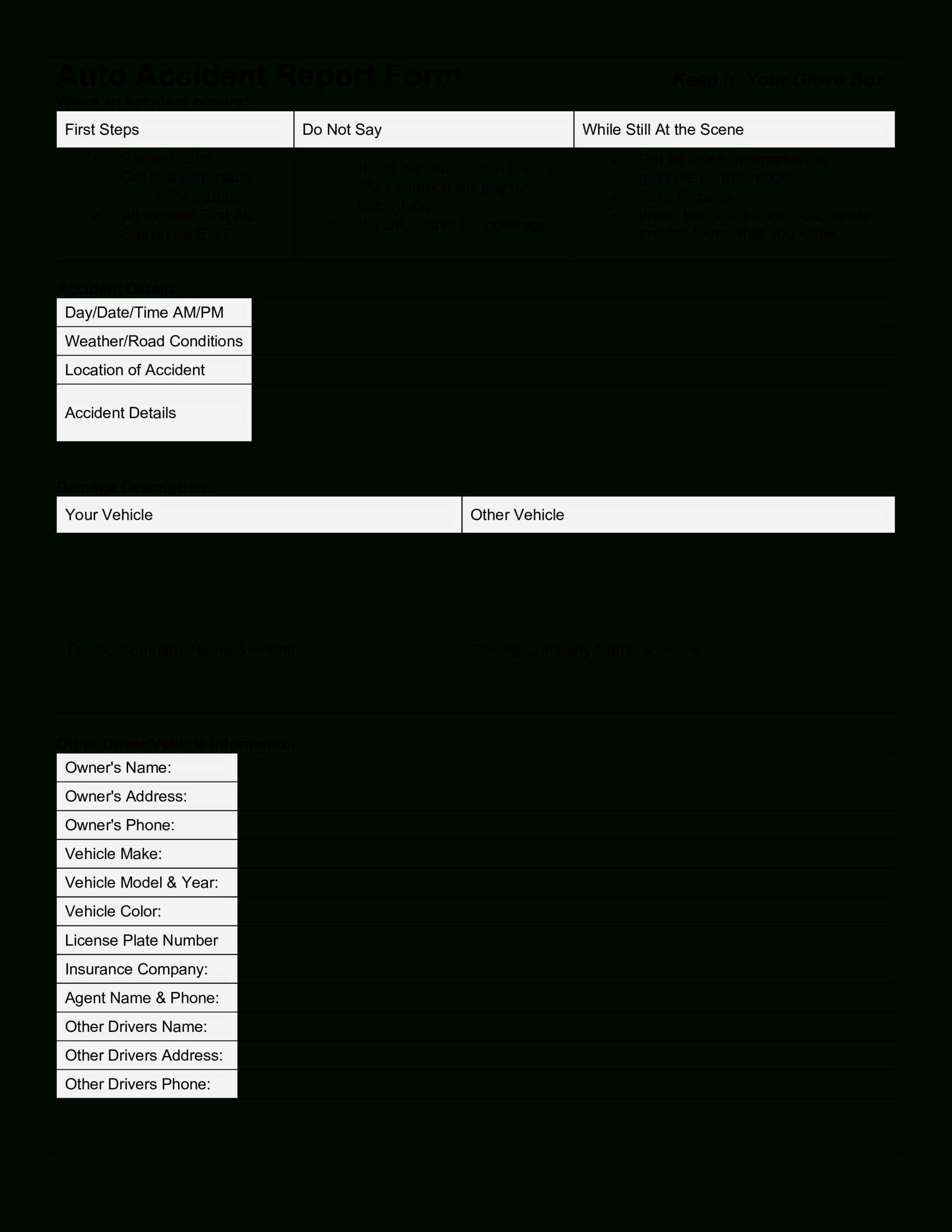 009 Template Ideas Company Vehicle Accident Report Form Inside Vehicle Accident Report Template