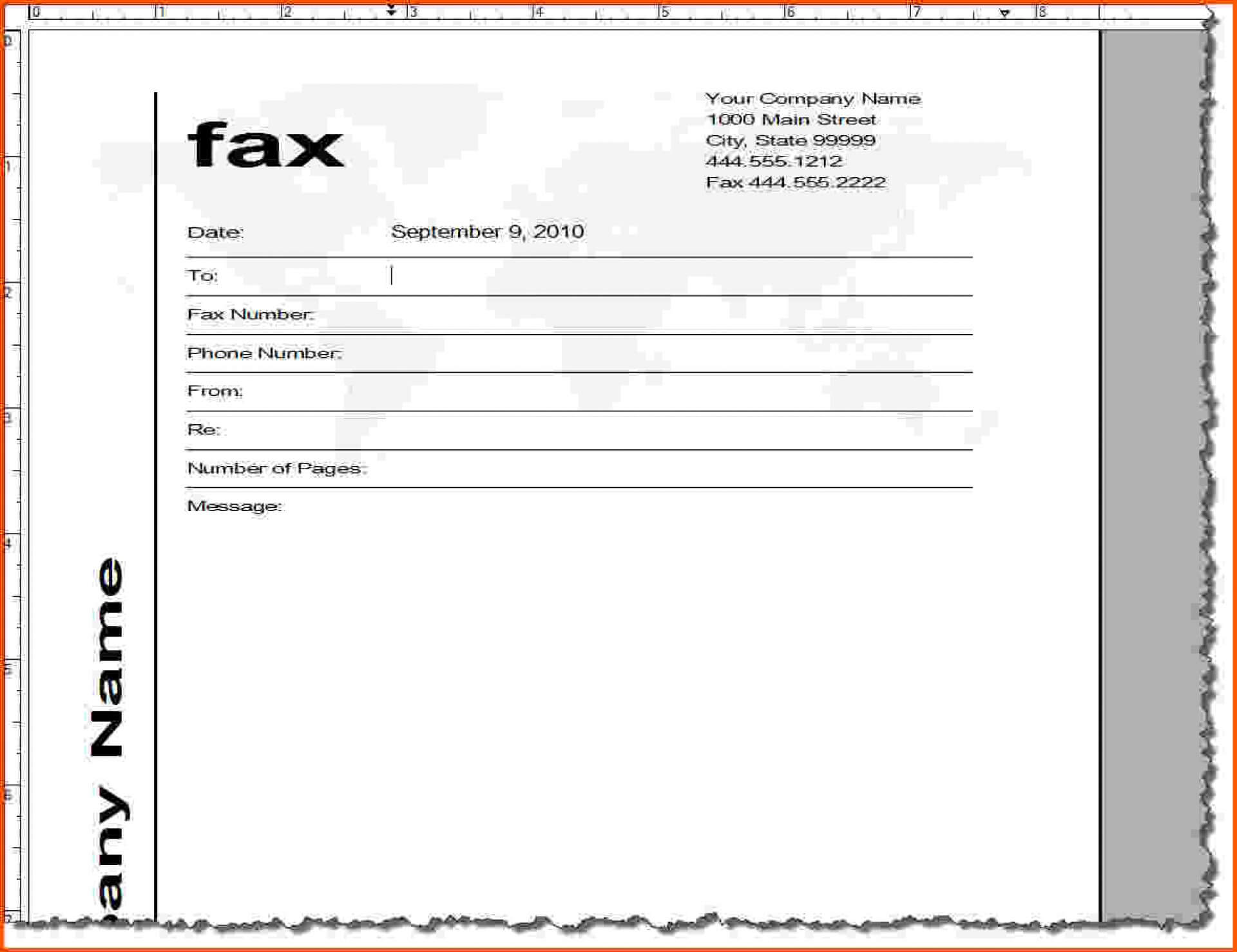 009 Template Ideas Fax Cover Sheet Word Free Printable Throughout Fax Template Word 2010